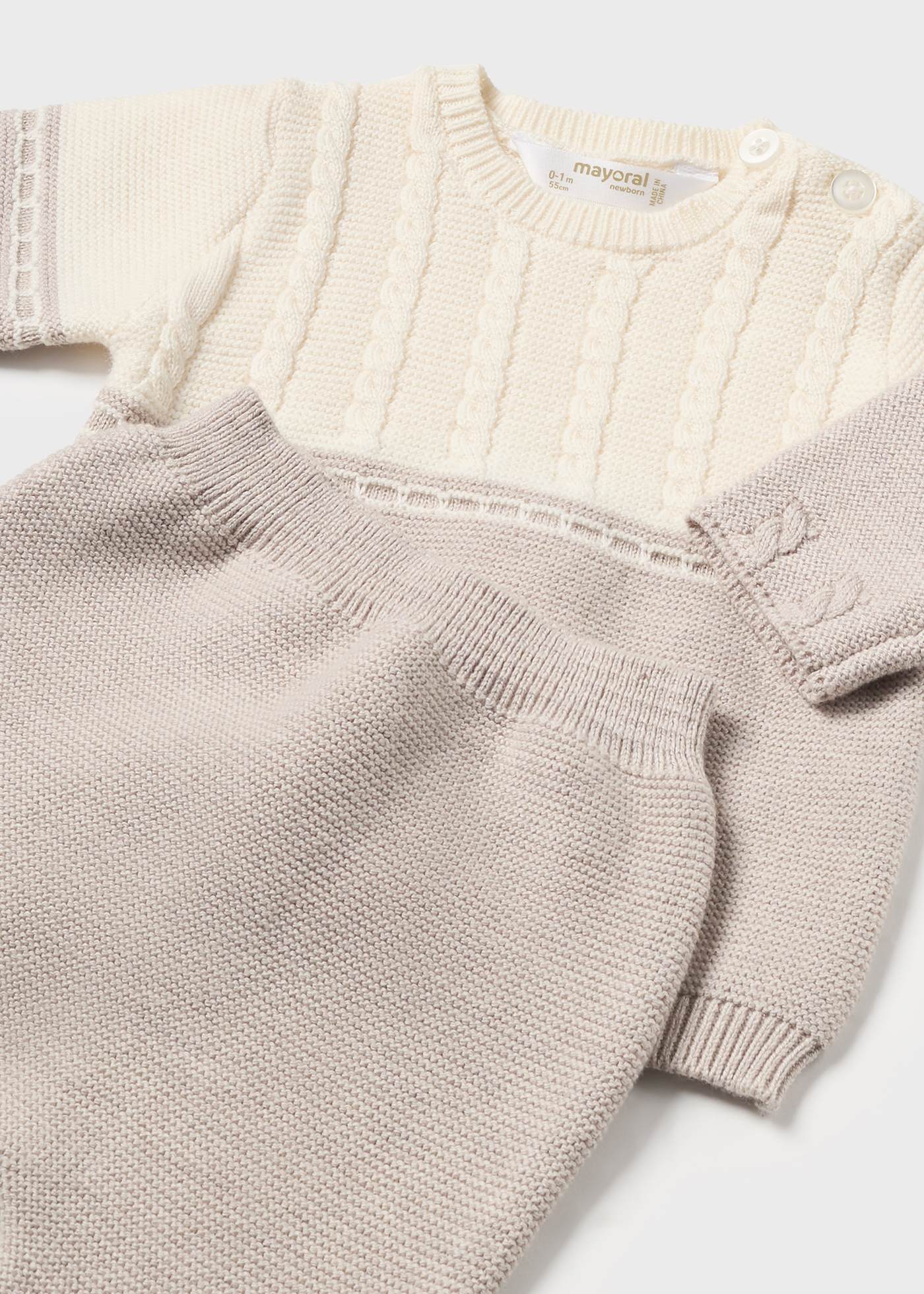Ensemble pull et collants bicolores nouveau-né
