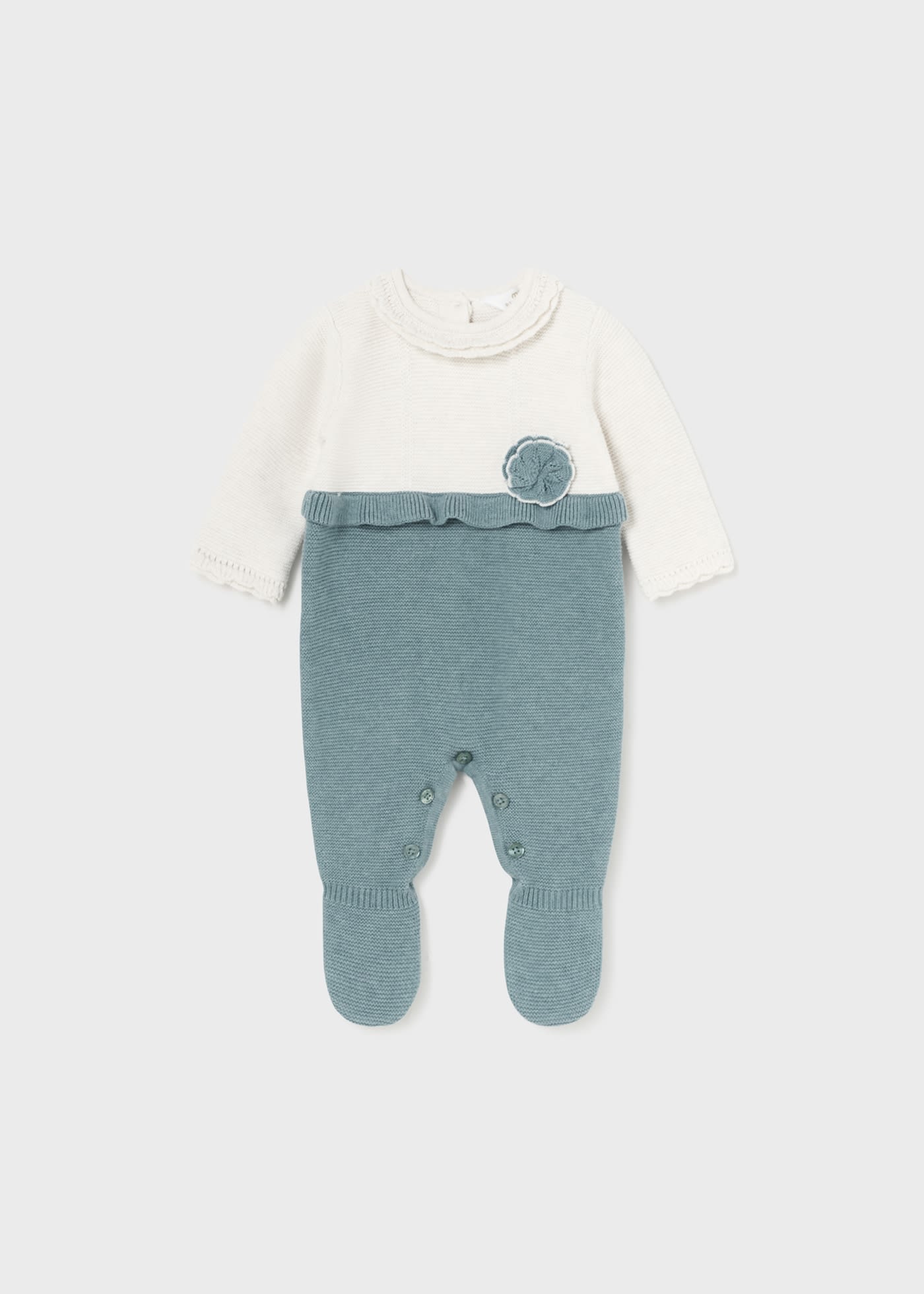 Newborn Knit Flower One-Piece