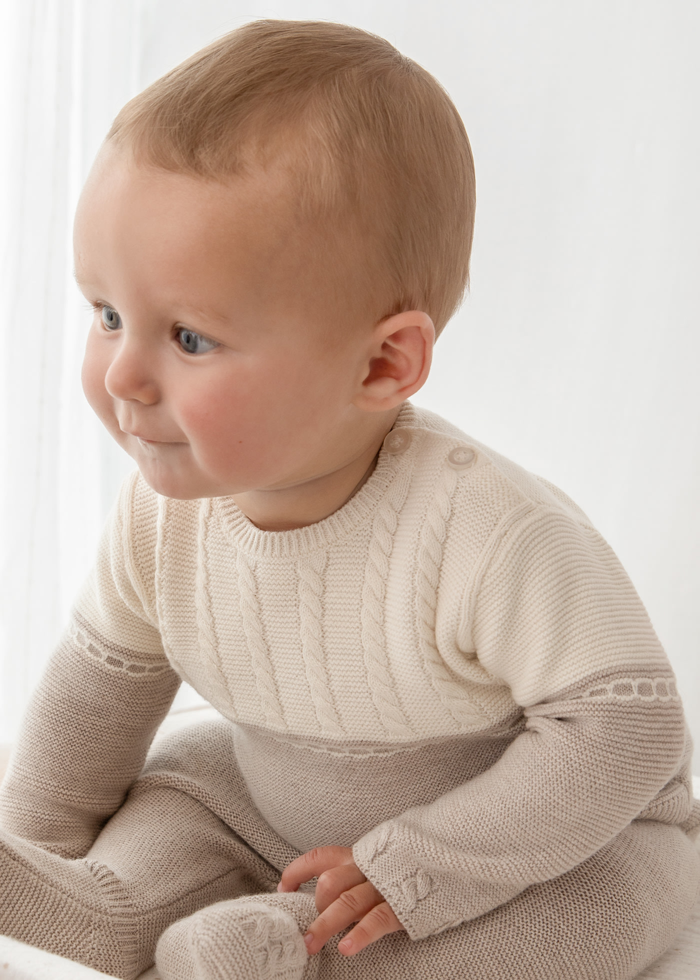 Ensemble pull et collants bicolores nouveau ne Noisette vigore Mayoral
