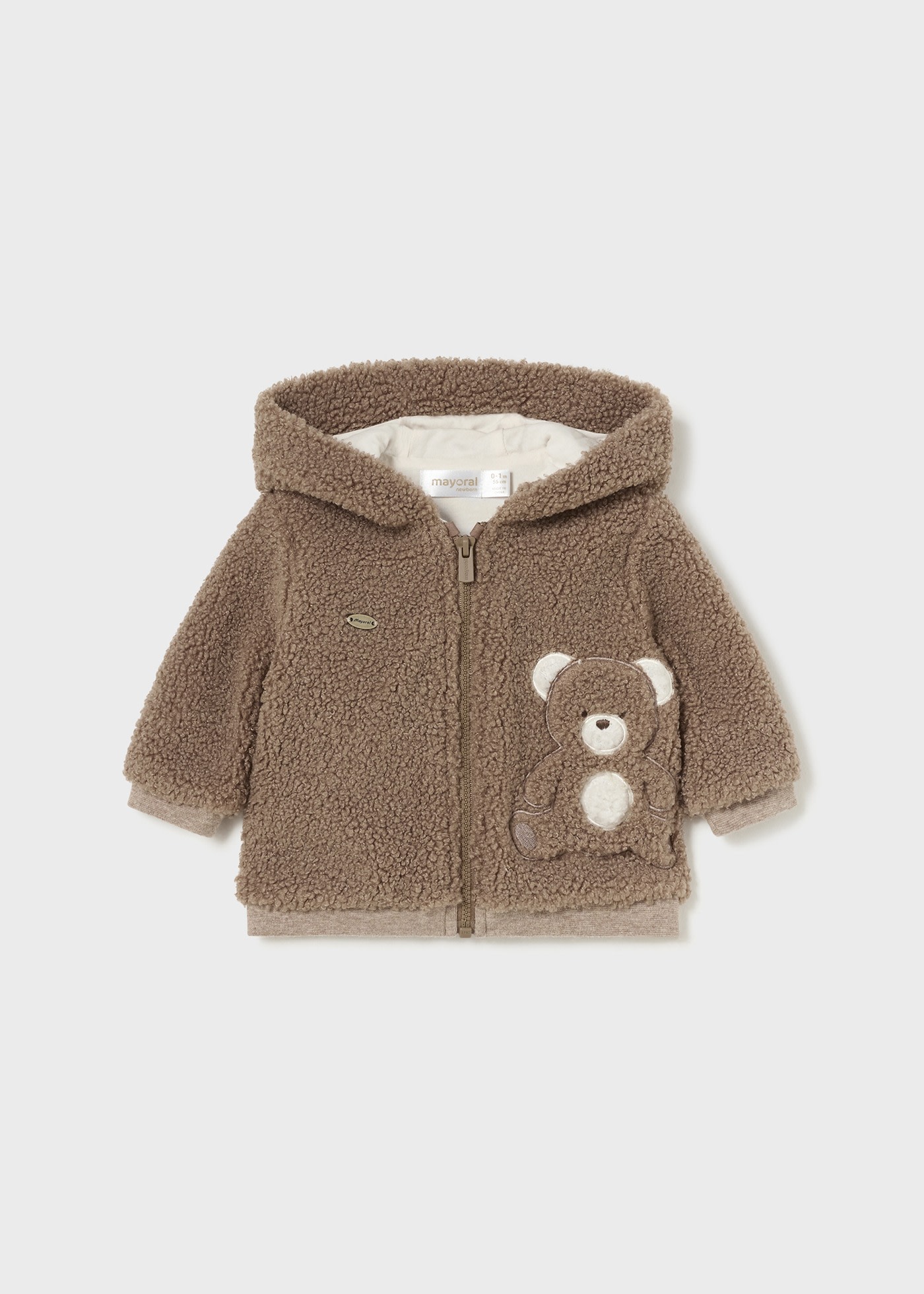 Newborn Boy Faux Sheepskin Zip Hoodie