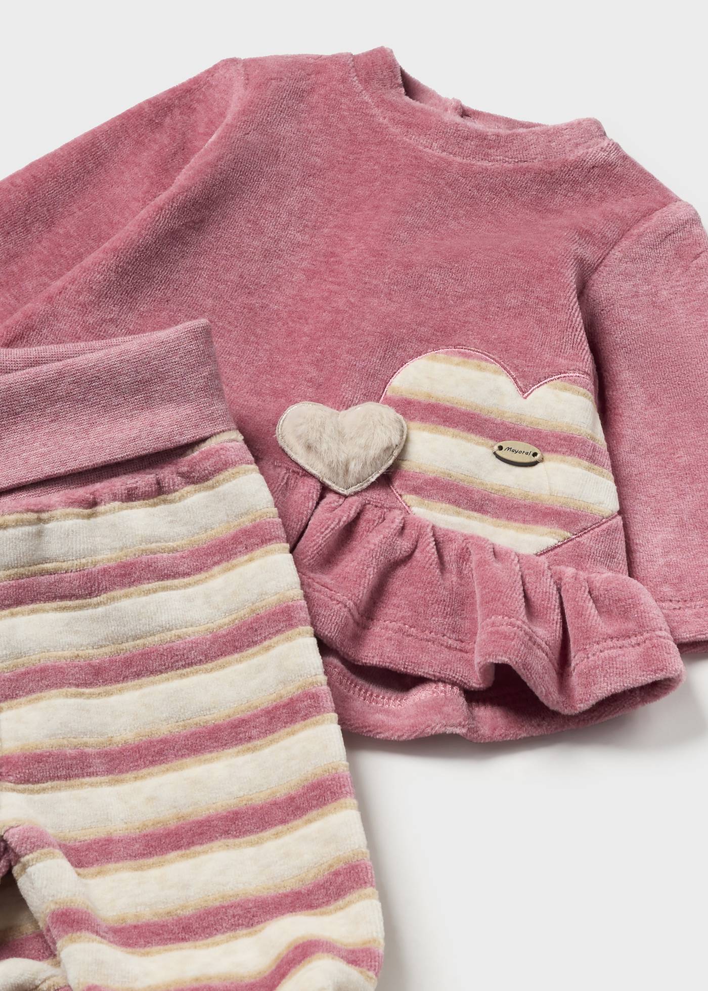 Newborn Girl T-Shirt and Striped Leggings Set