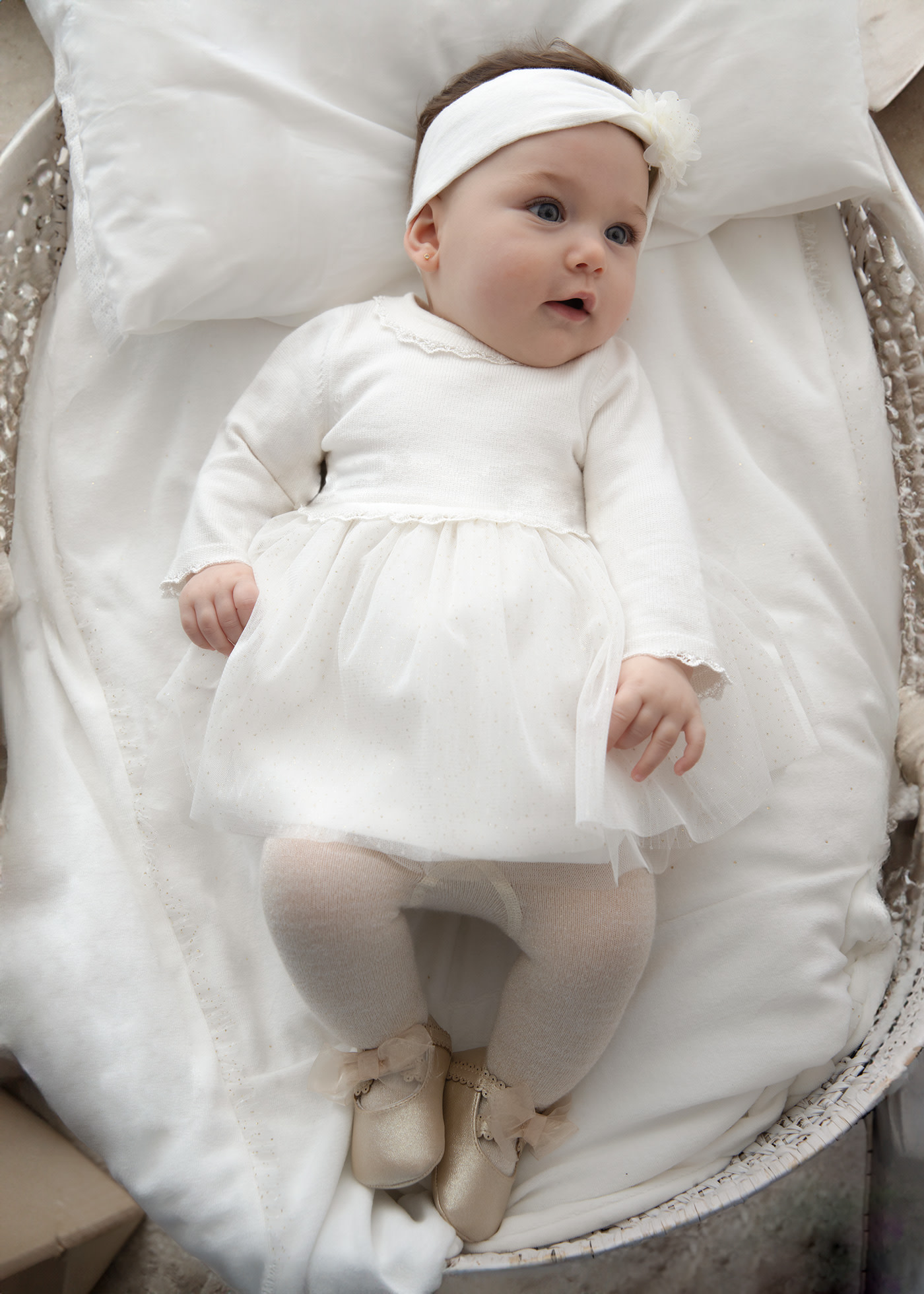 Newborn Girl Combined Glitter Tulle Dress