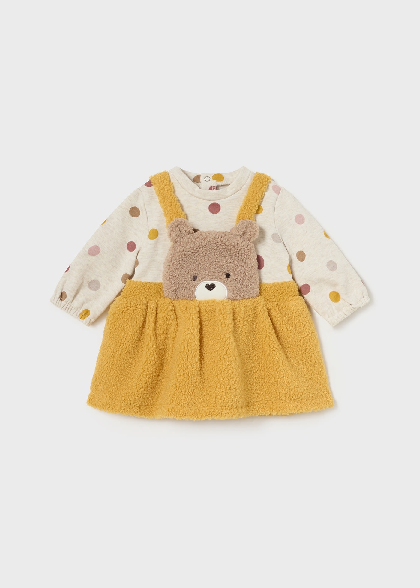 Newborn Girl Faux Sheep Skin Romper Dress