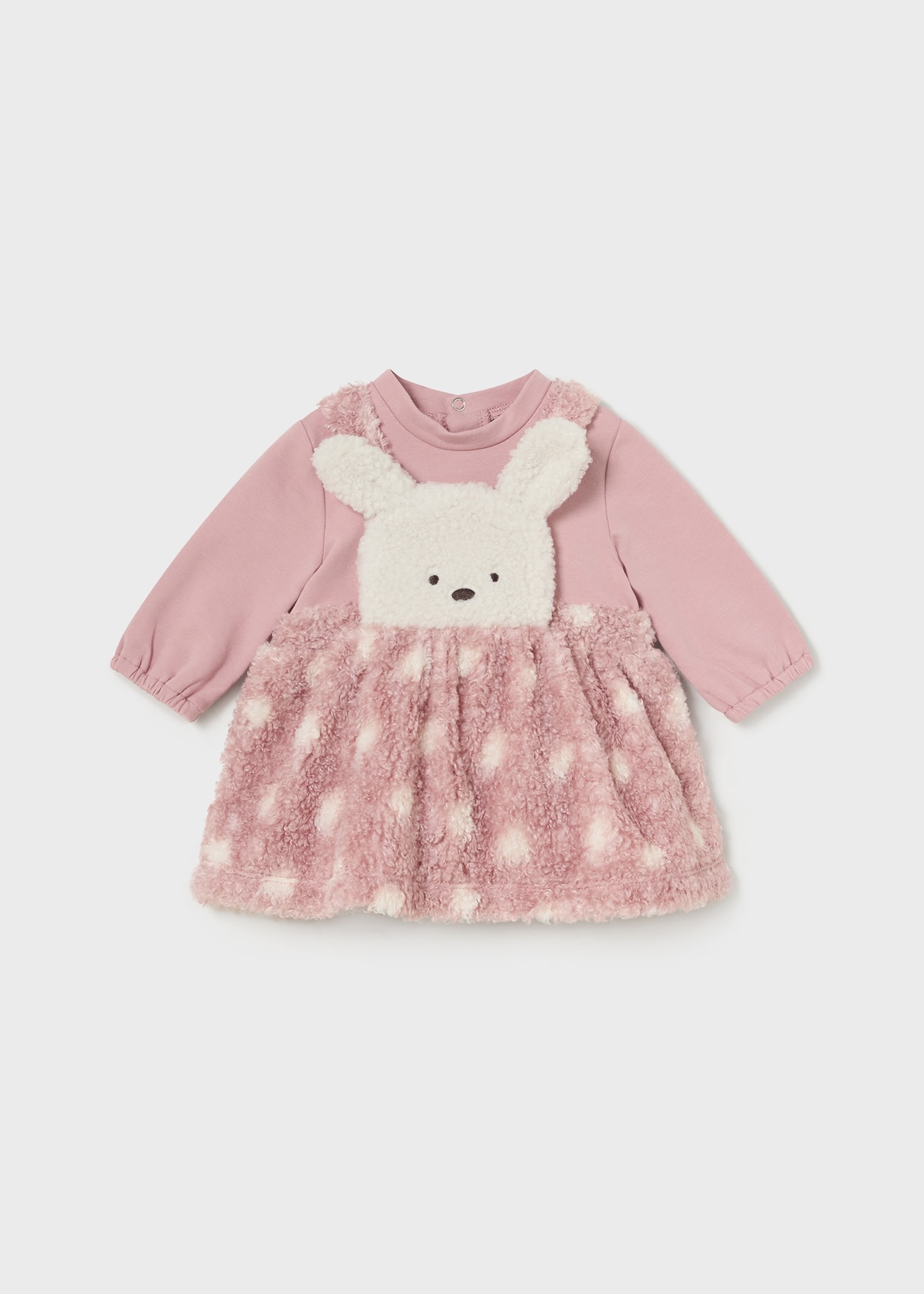 Newborn Girl Faux Sheep Skin Romper Dress