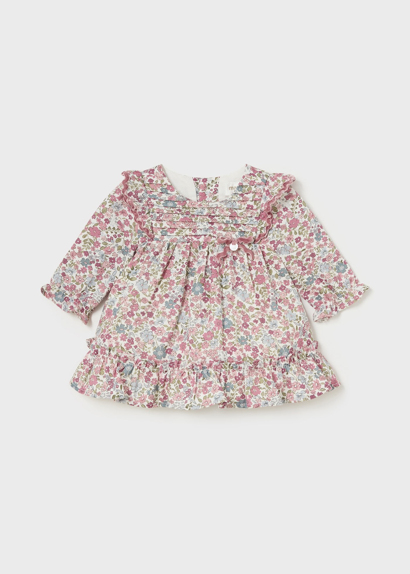 Newborn Girl Floral Ruffle Dress