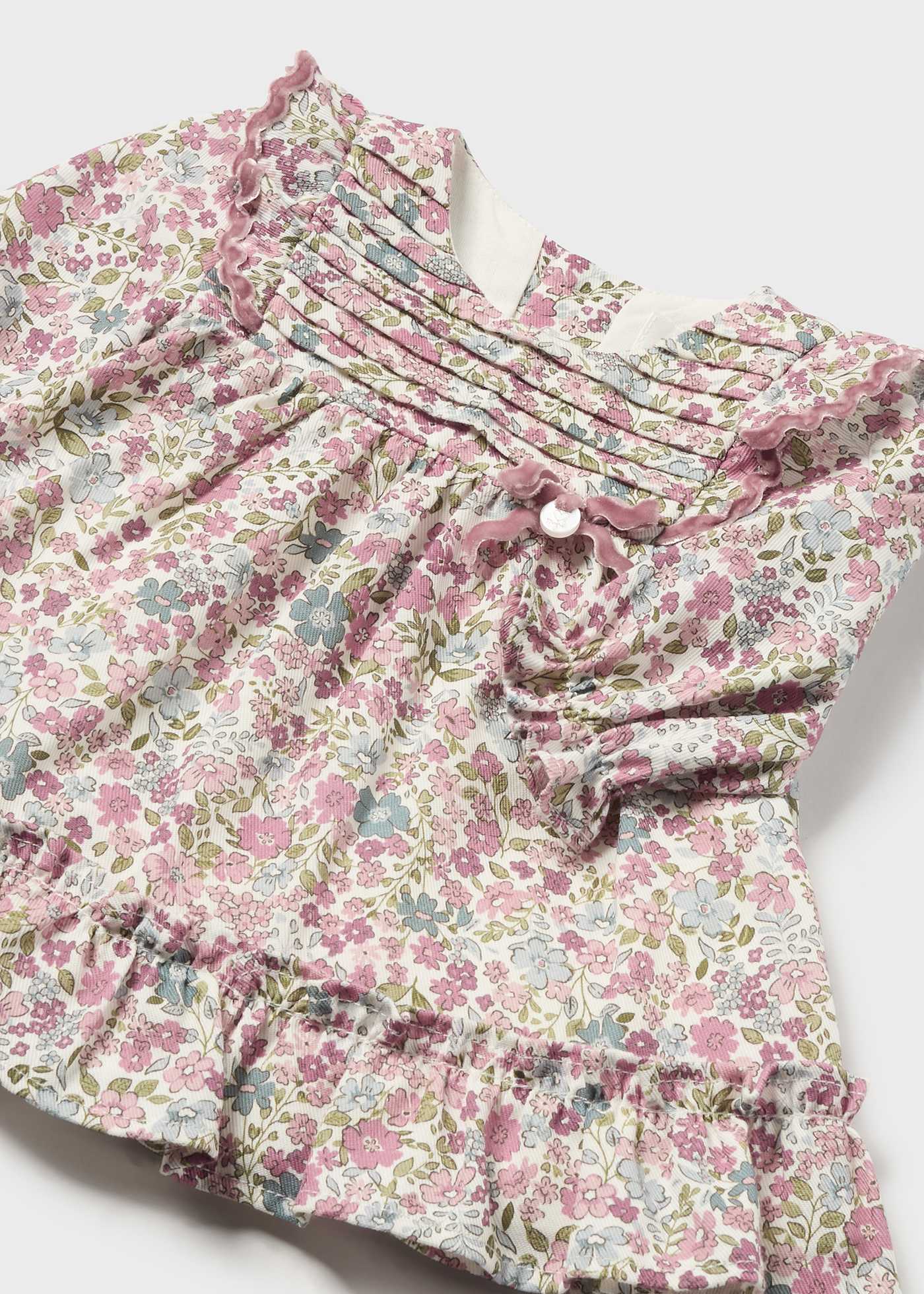 Newborn Girl Floral Ruffle Dress