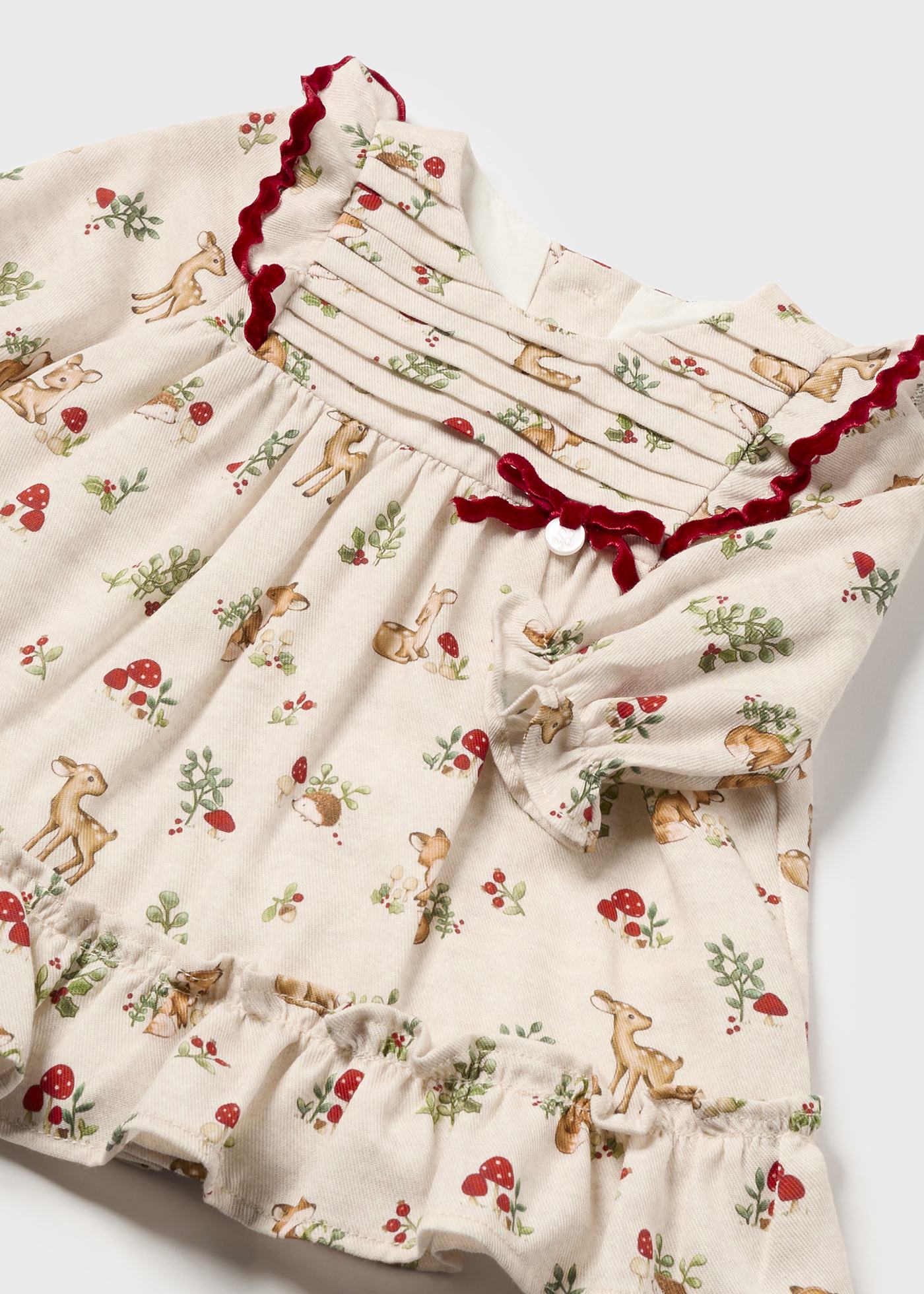 Rochie imprimeu volanase nou-nascut