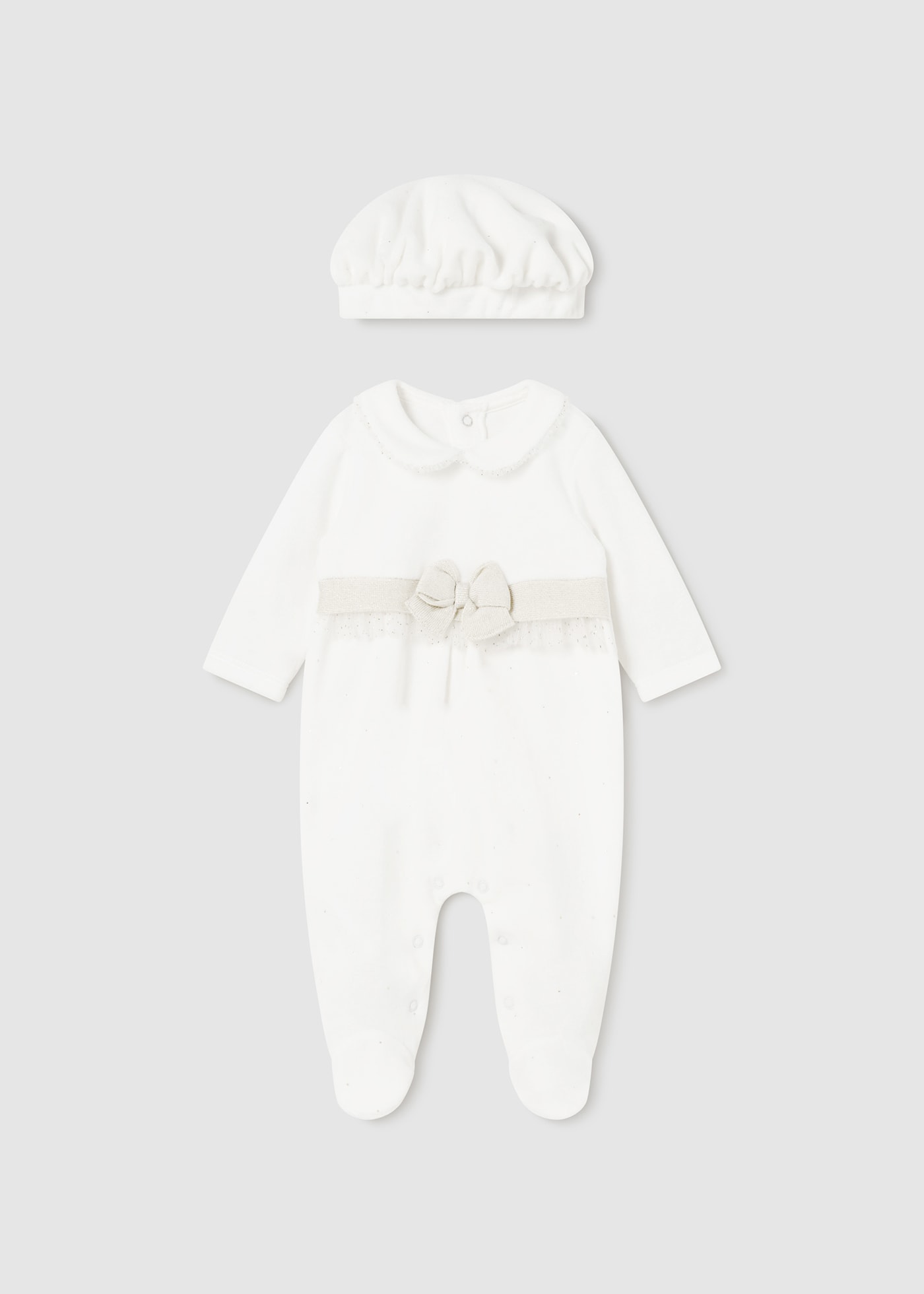 Newborn Girl One-Piece with Beret