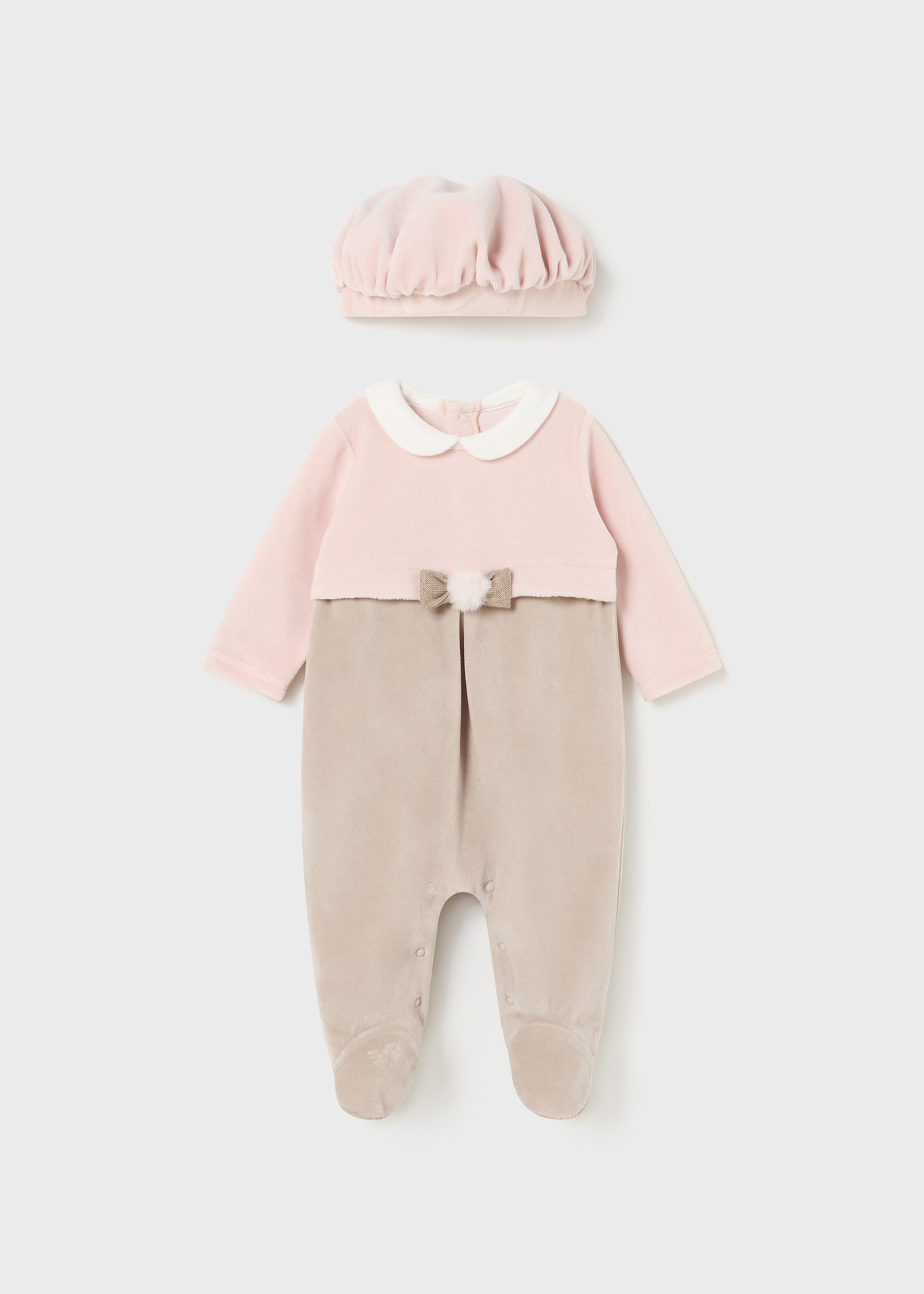 Newborn Girl One-Piece with Beret