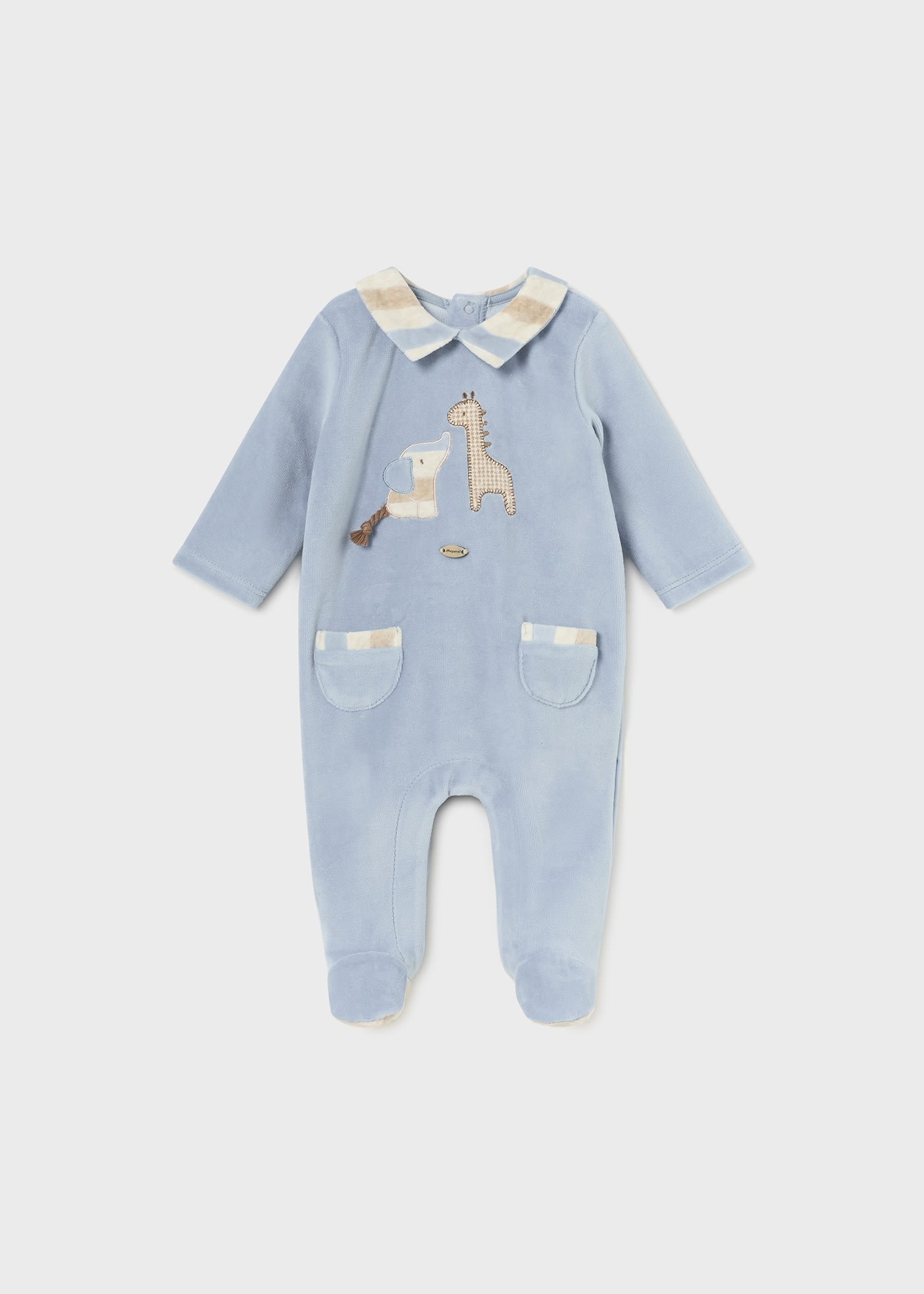 Newborn Velour One-Piece with Collar