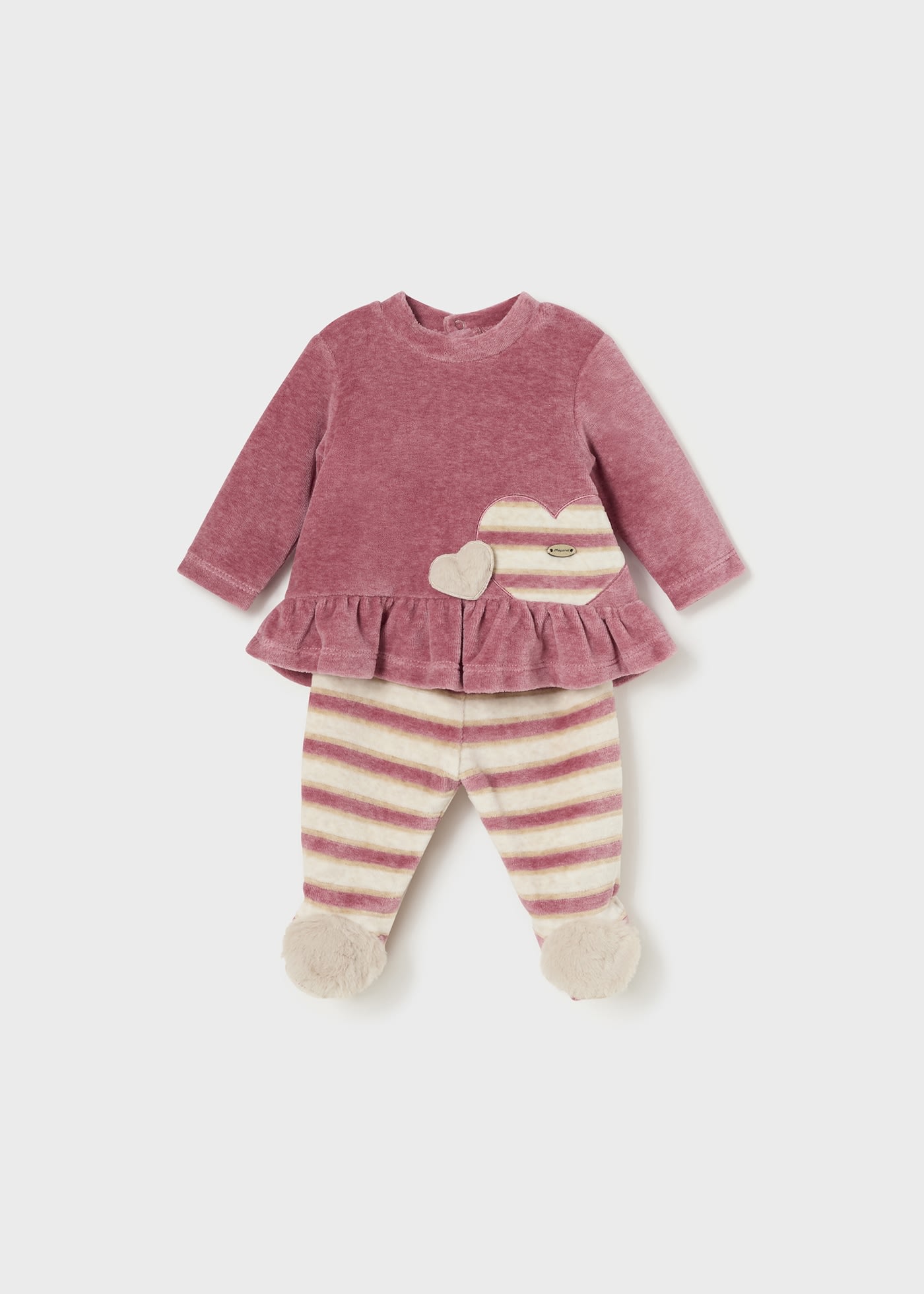 Newborn Girl T-Shirt and Striped Leggings Set