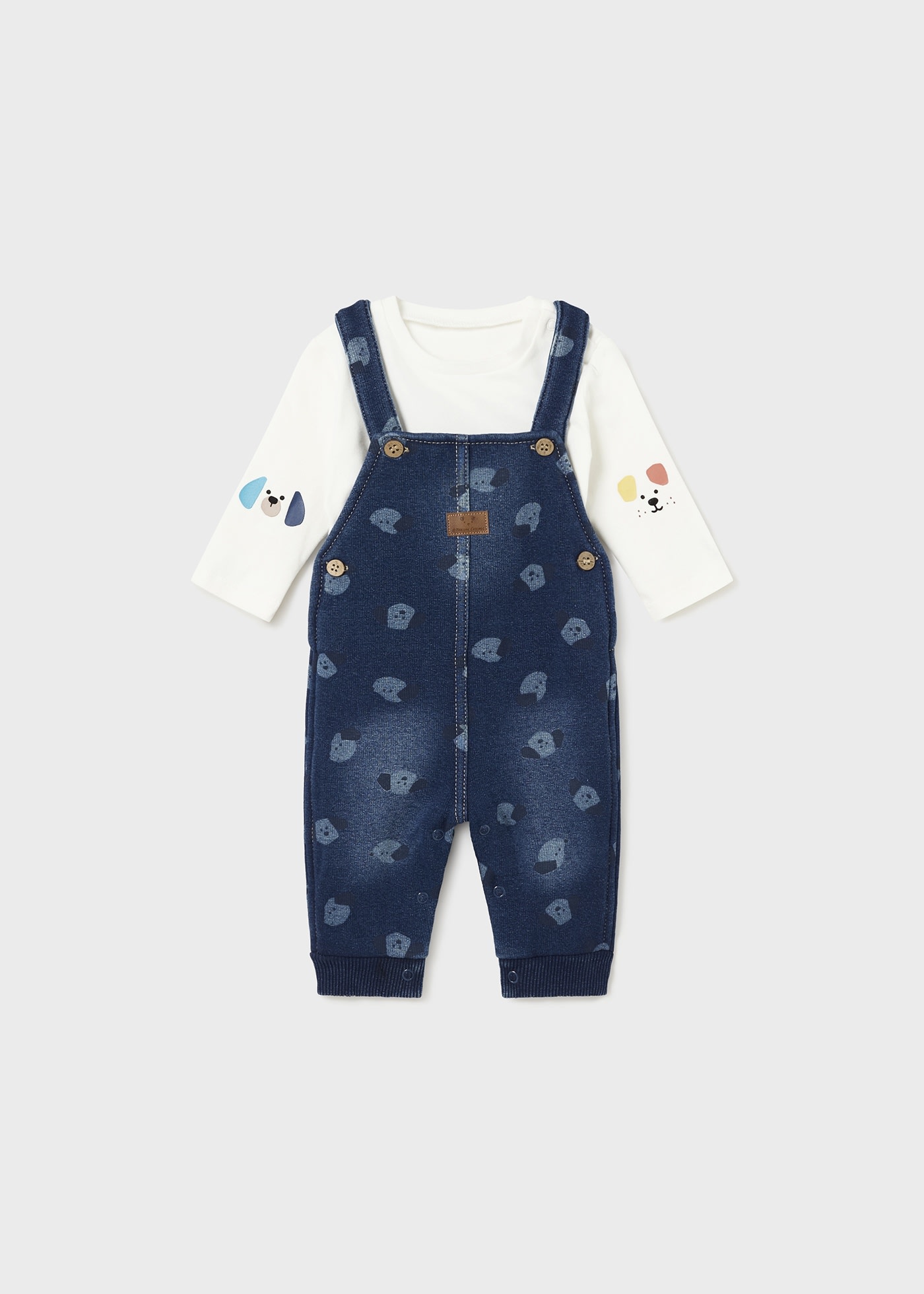 Completo salopette e maglietta neonato