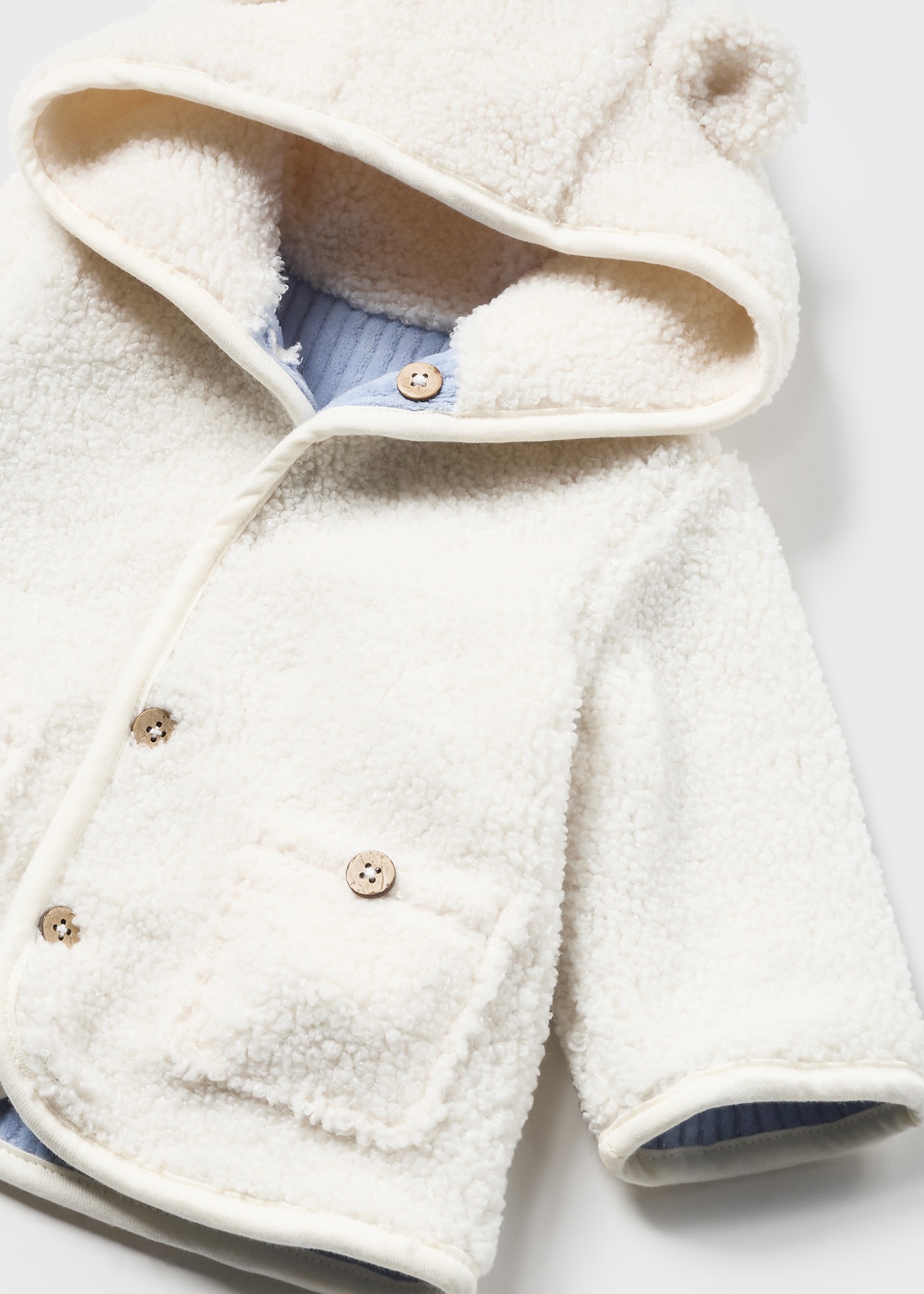 Палто с две лица от материя тип вълнена за новородено момче