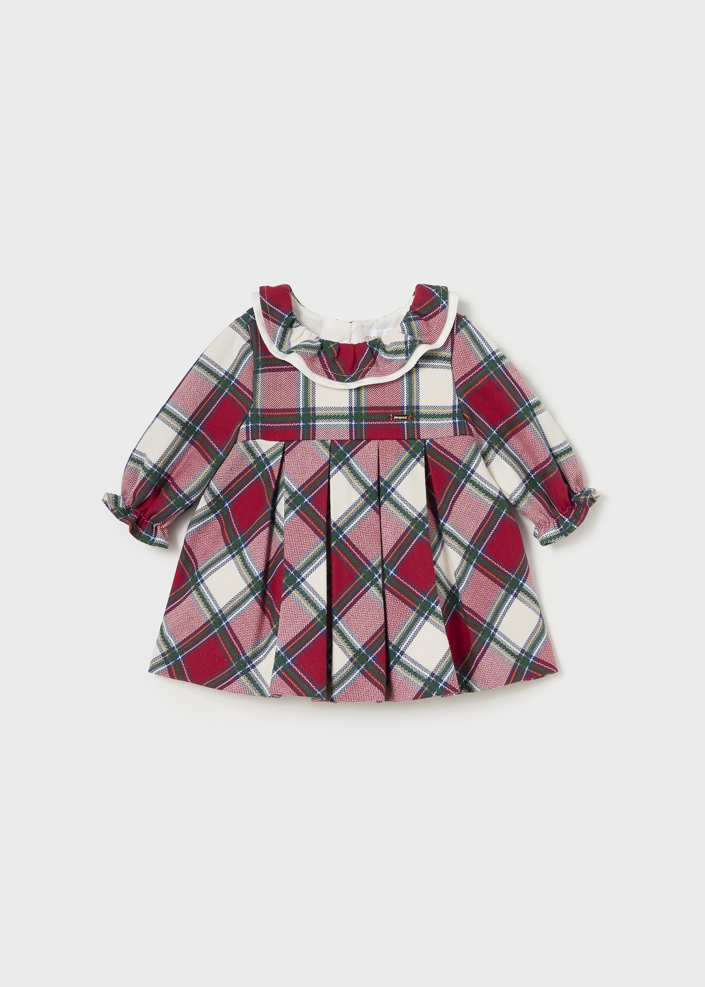 Vestido quadrados gola folho recém nascido