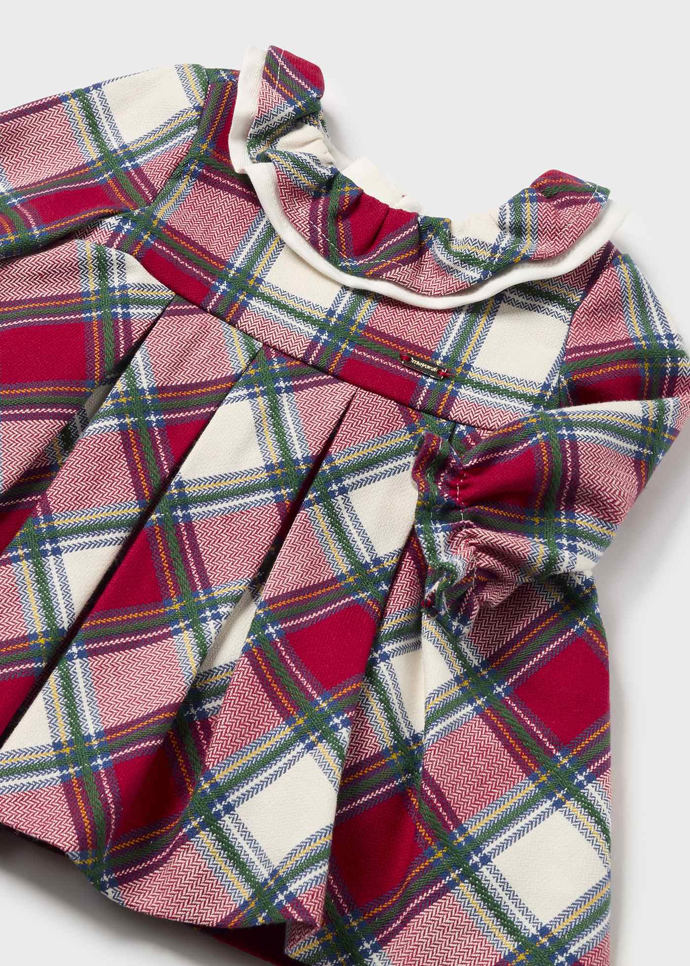 Vestido quadrados gola folho recém nascido