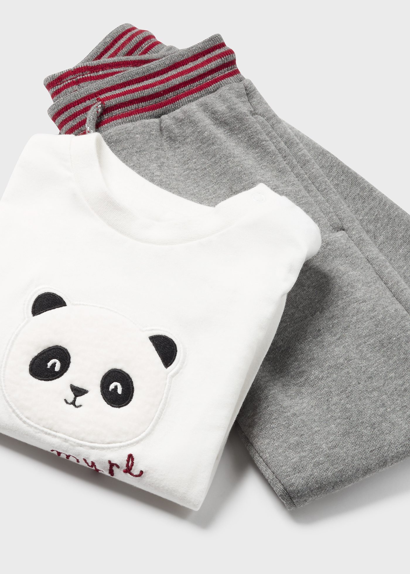 Chándal con camiseta panda bebé