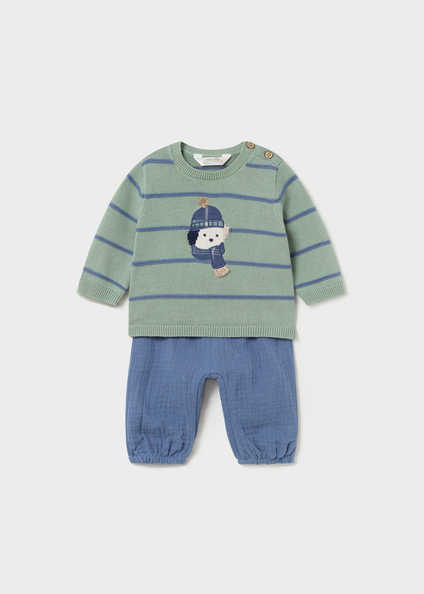 Newborn Boy Animal Jumper and Trousers Set