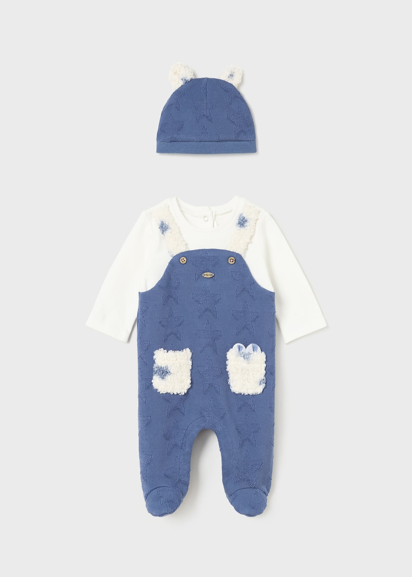 Newborn Boy Romper and Hat with Ears