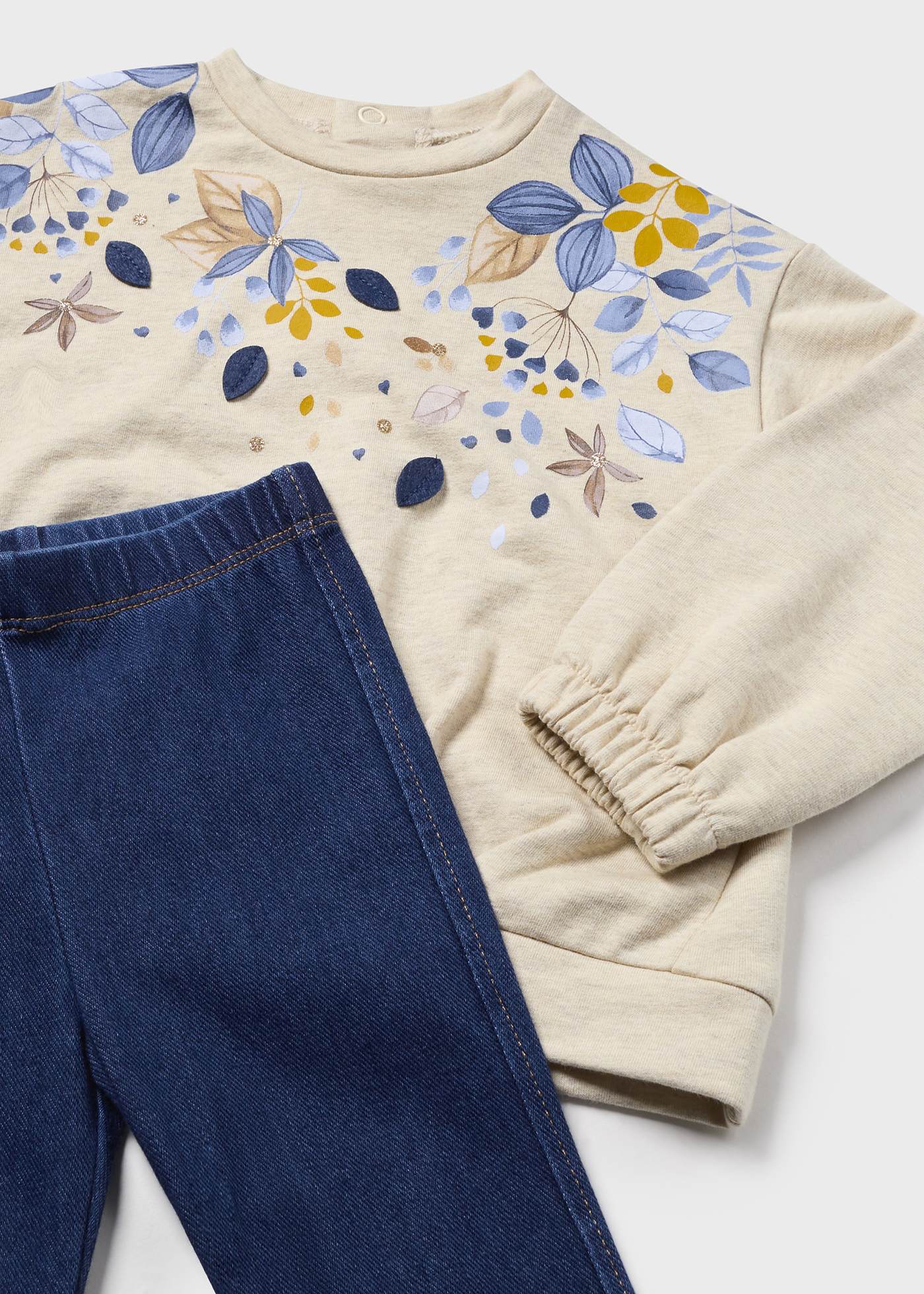 Ensemble leggings en denim et sweat bébé