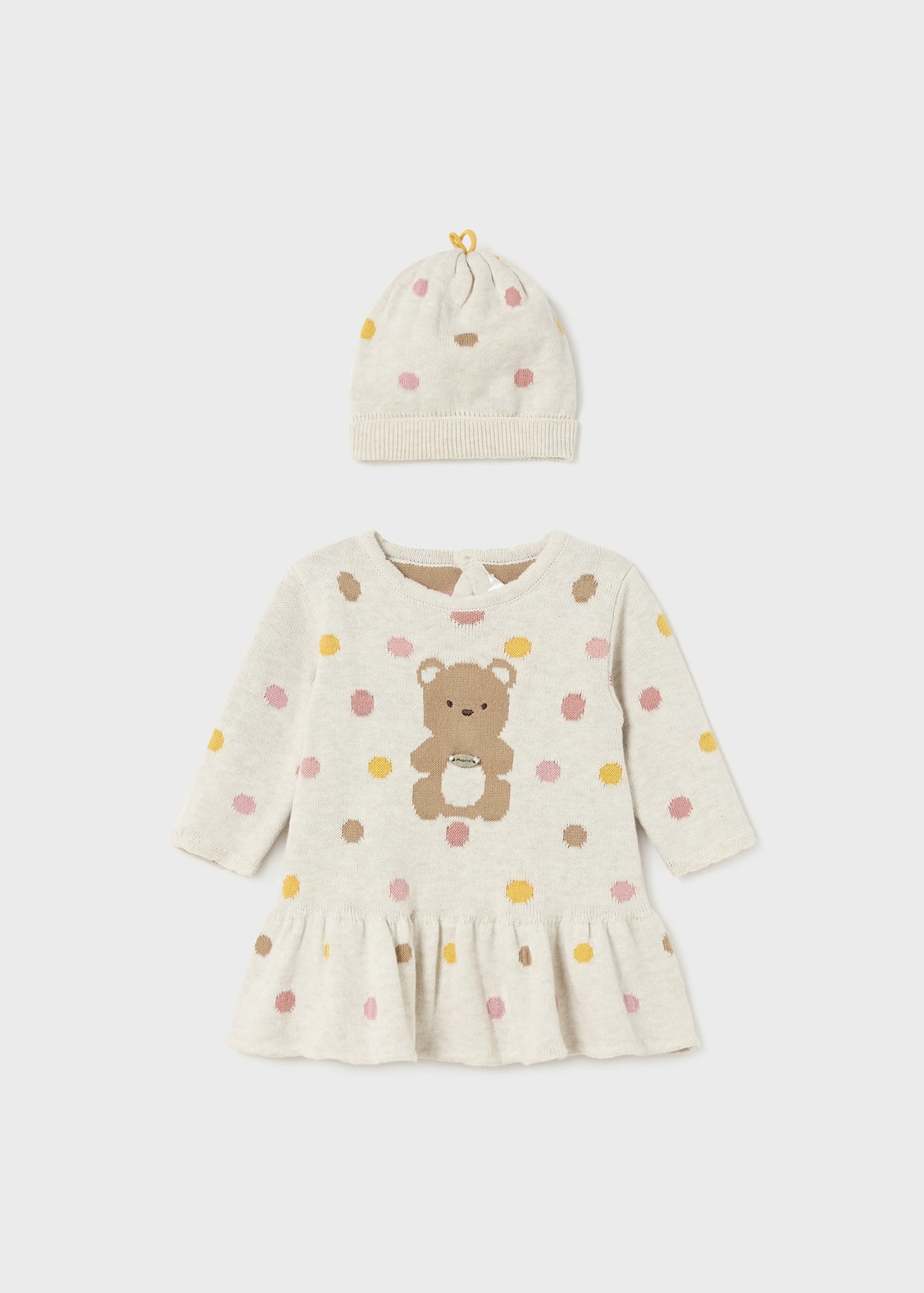 Robe avec bonnet tricot nouveau-né