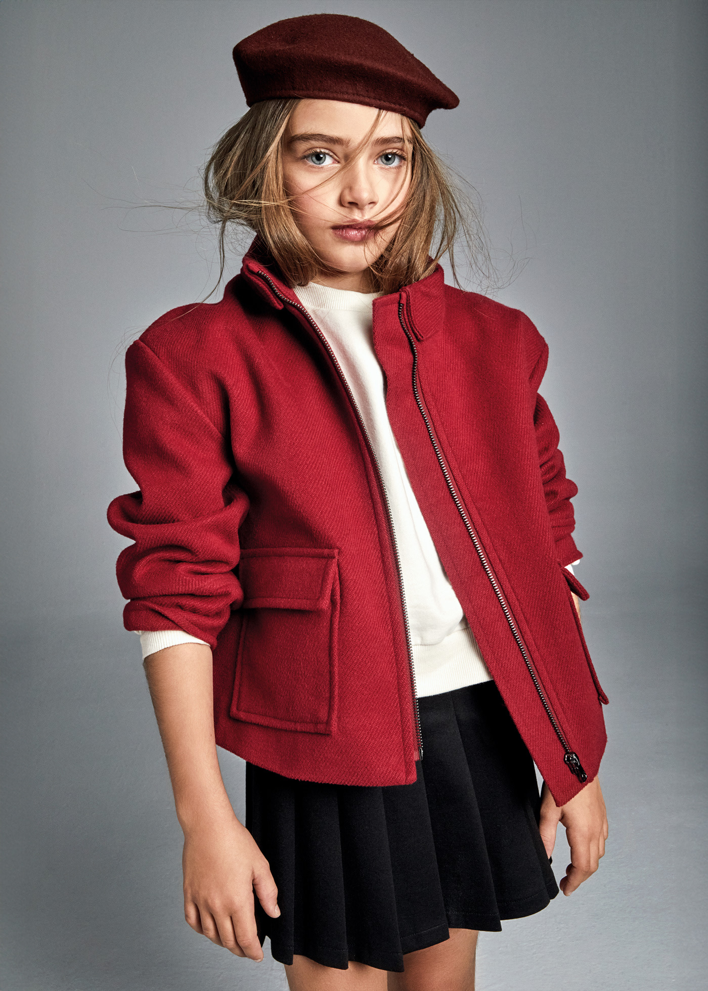 Manteau zippé fille