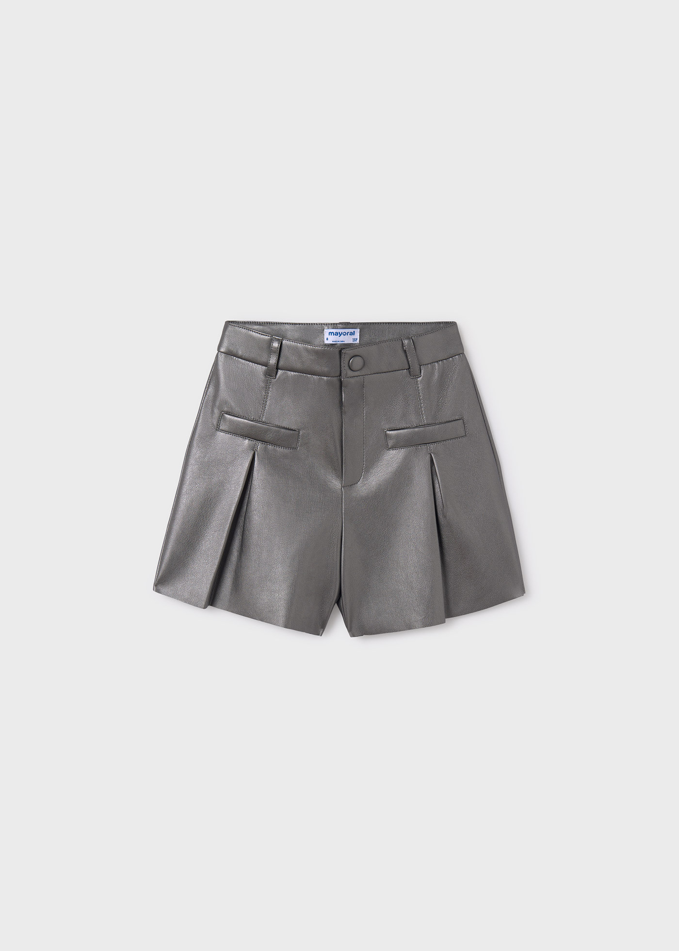 Pantaloni scurti imitatie piele fata