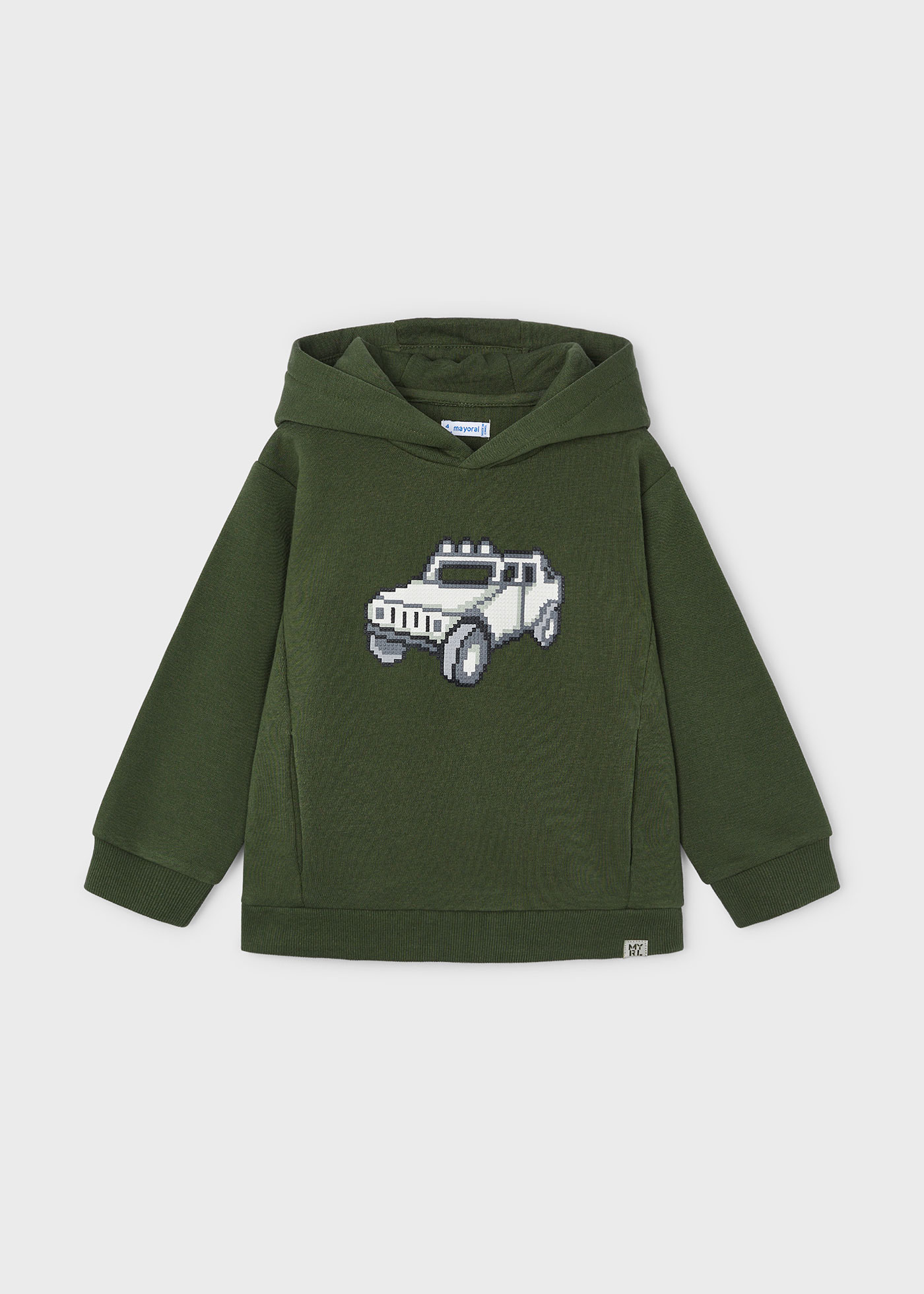 Boy Embossed Print Hoodie