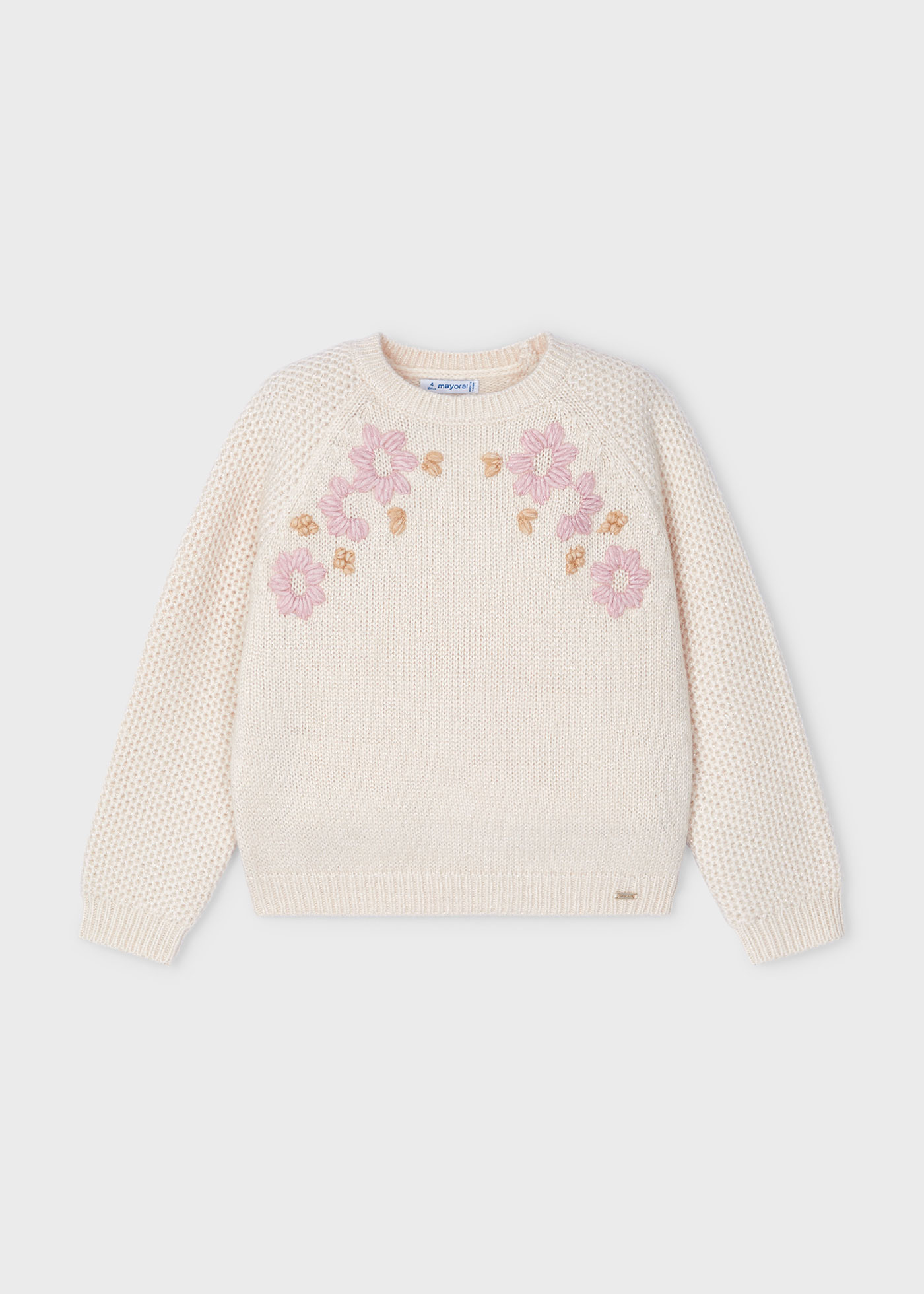 Girl Embroidered Flower Jumper