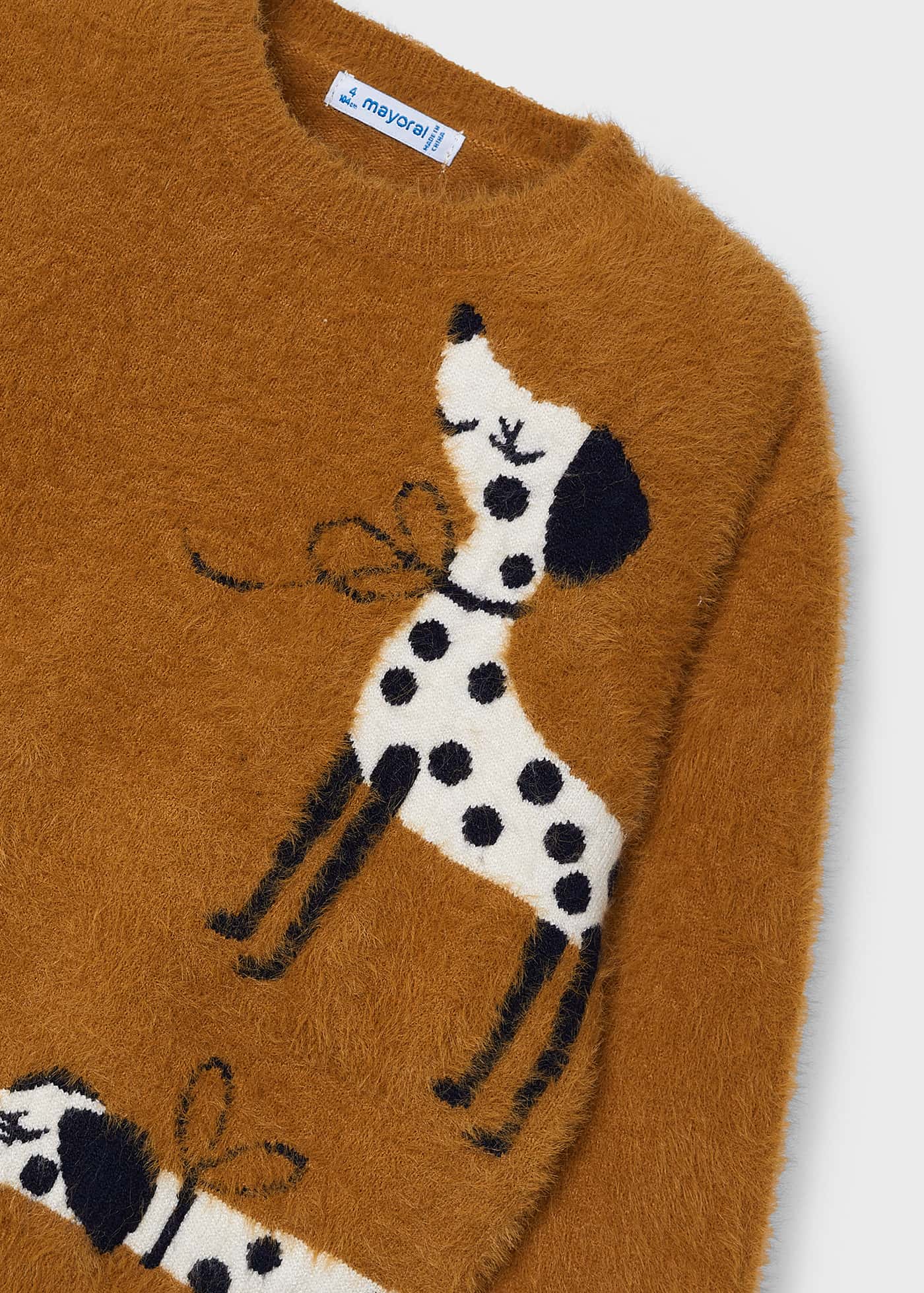 Pull en intarsia chiens fille