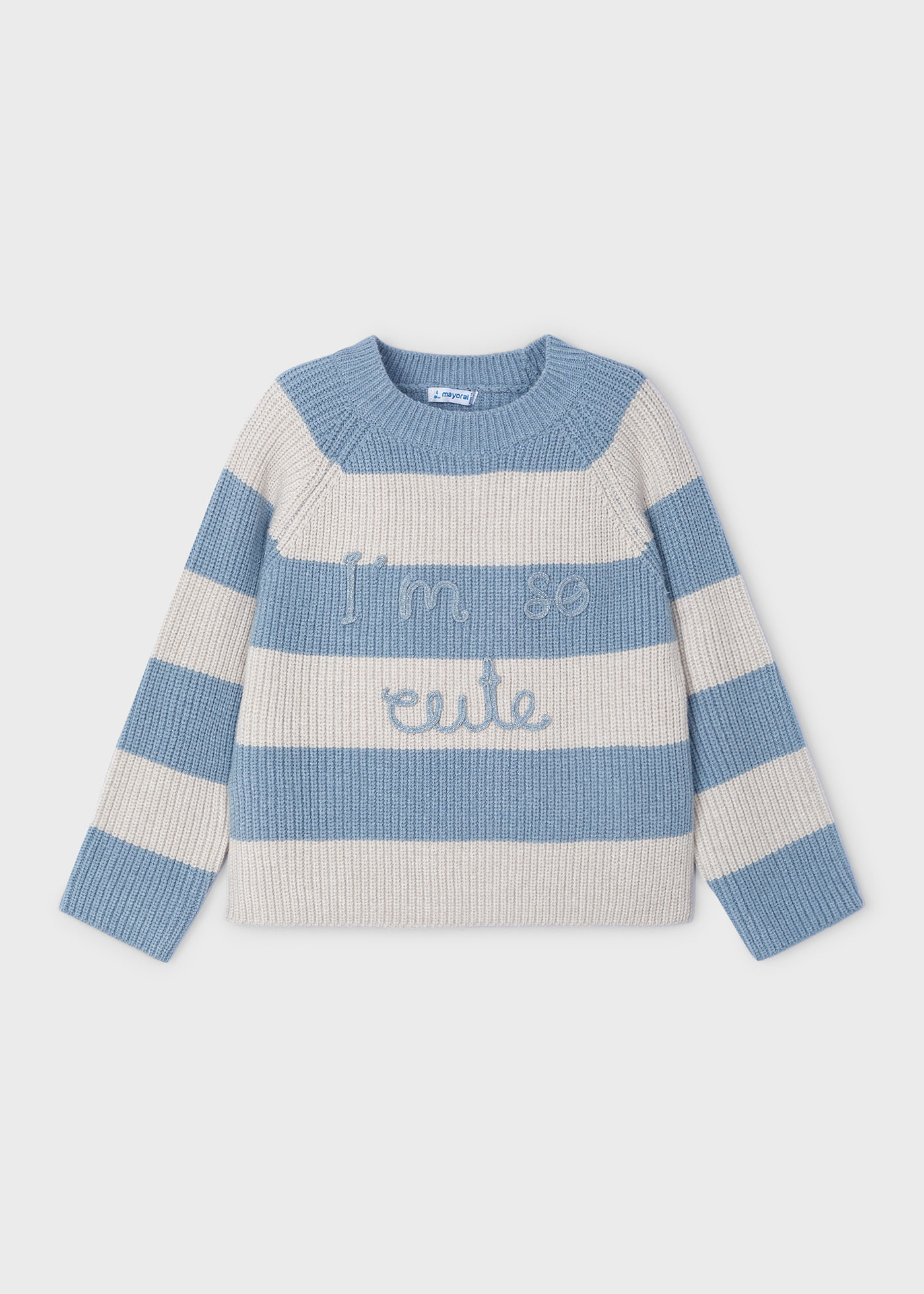 Girl Striped Text Sweater