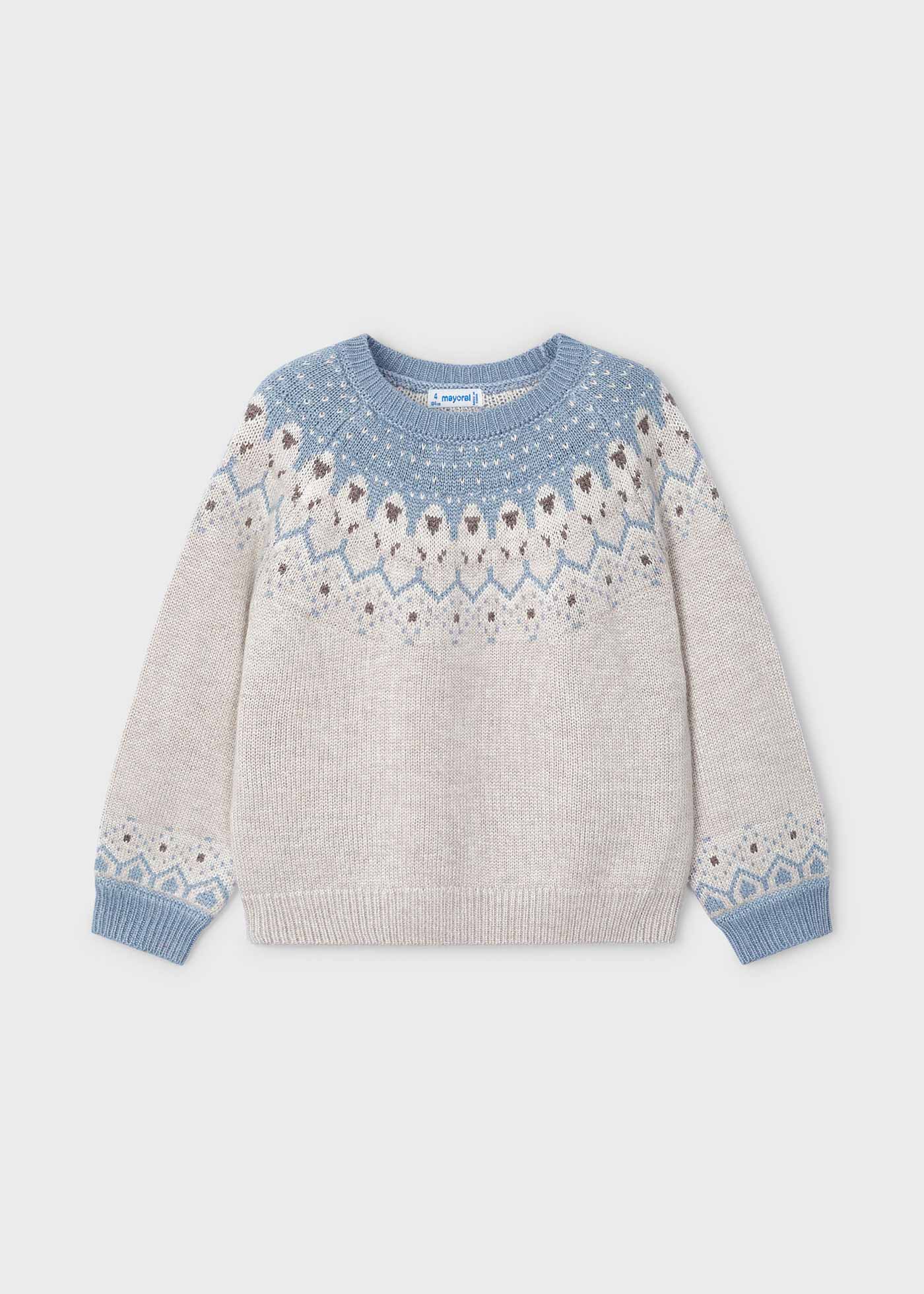 Girl Jacquard Border Jumper