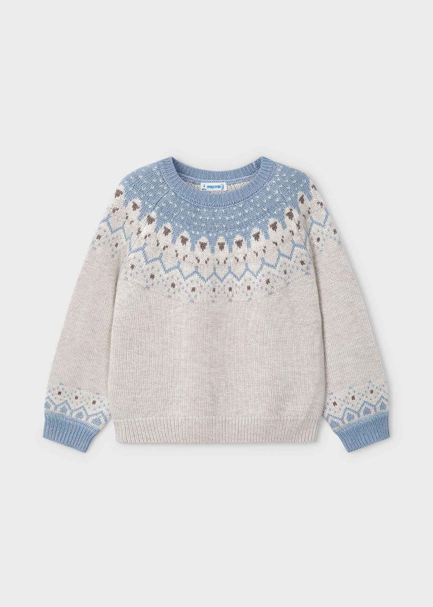 Pull à bordures en jacquard fille