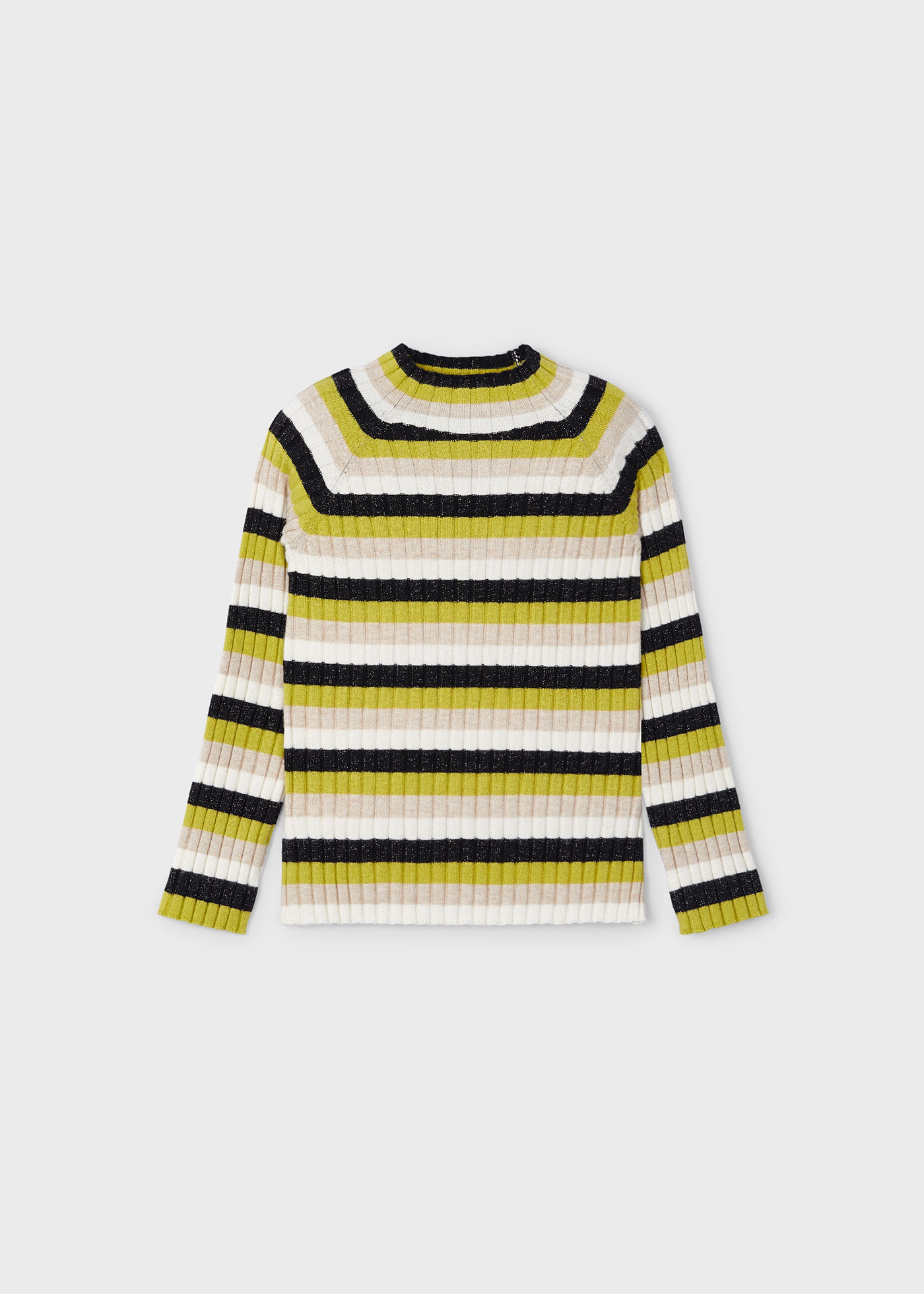 Girl Ribbed Mock Neck Sweater