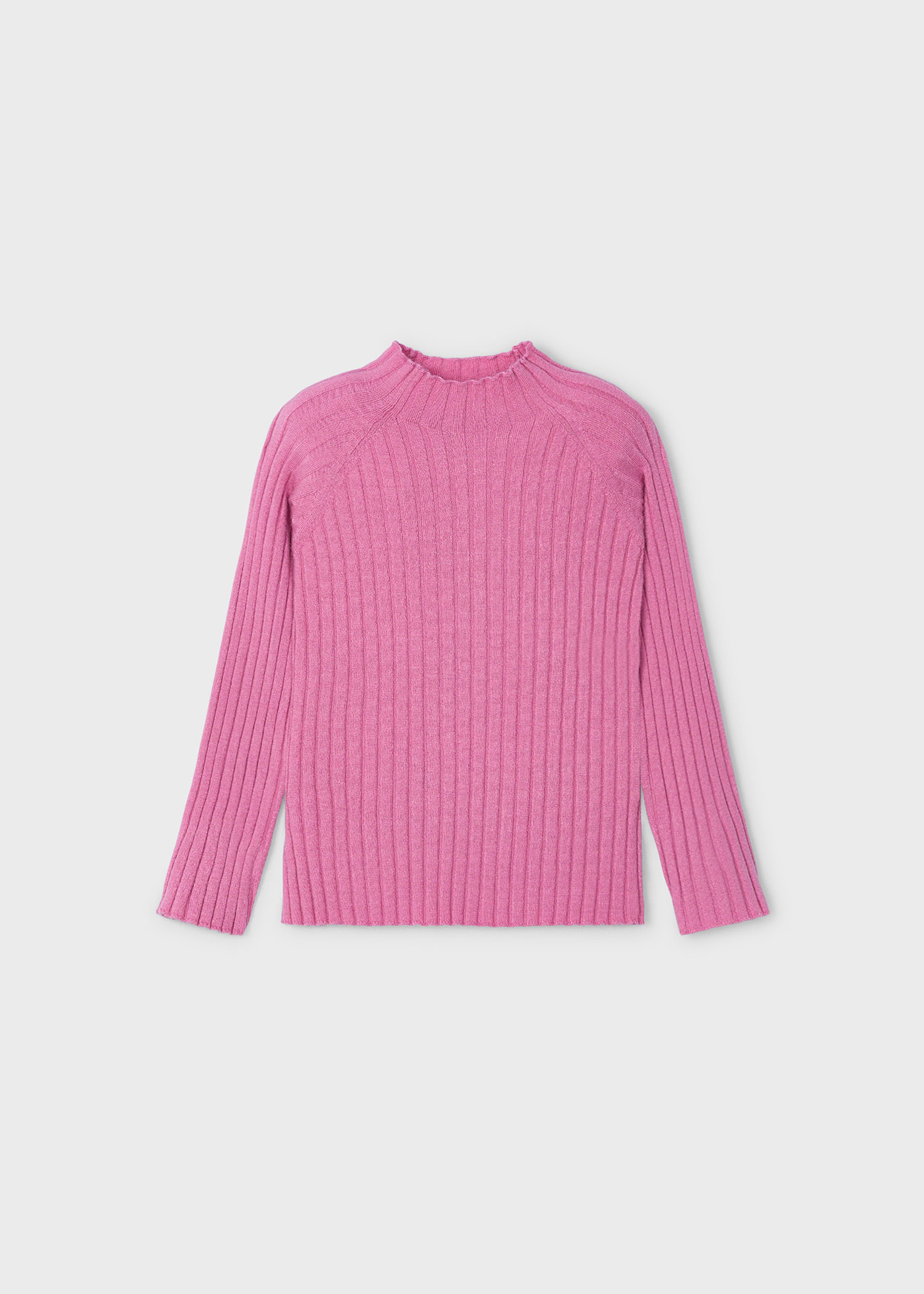 Girl Ribbed Mock Neck Sweater