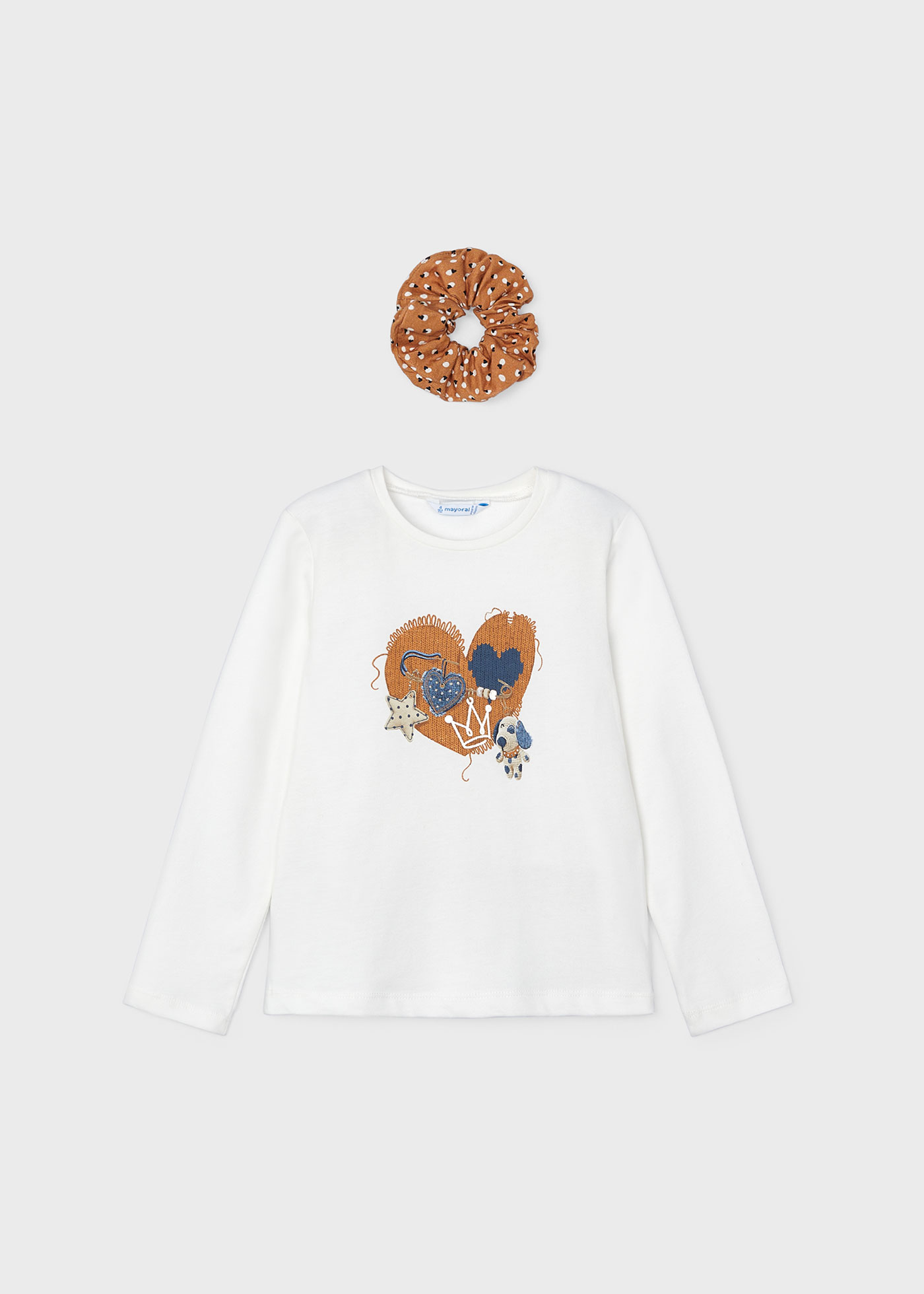 Playera con scrunchie niña