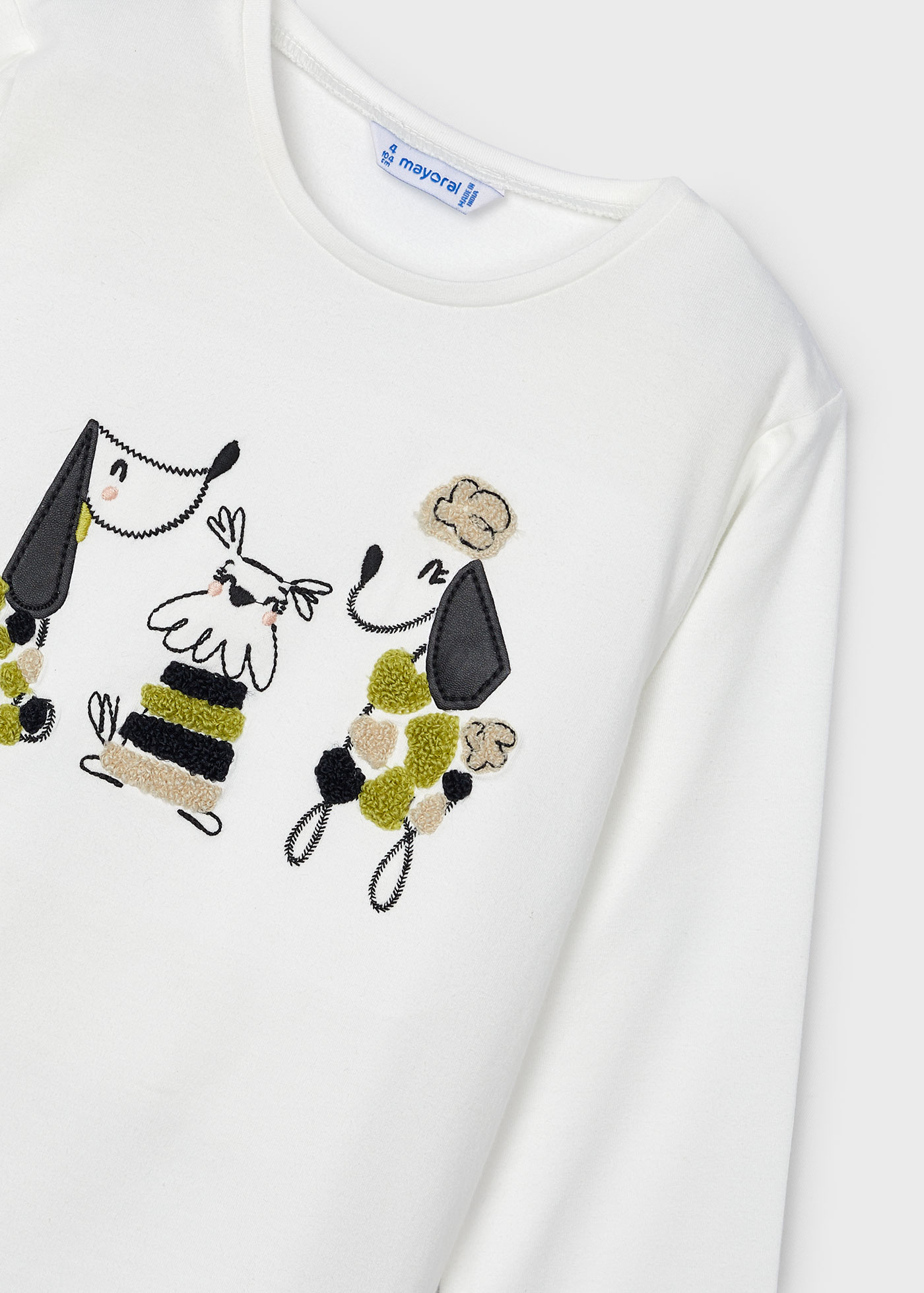 Dogs embroidered T-shirt girls