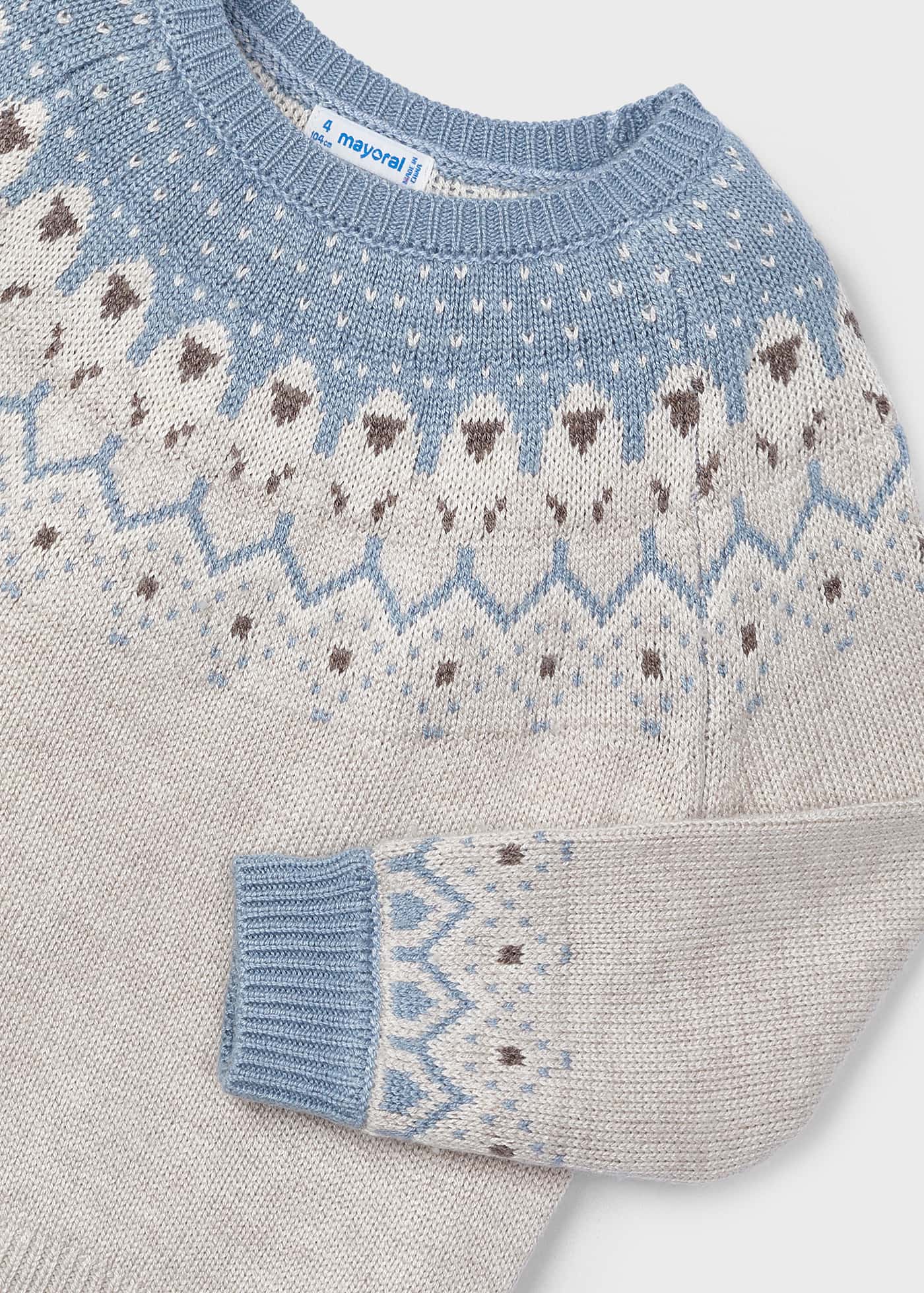 Pull à bordures en jacquard fille