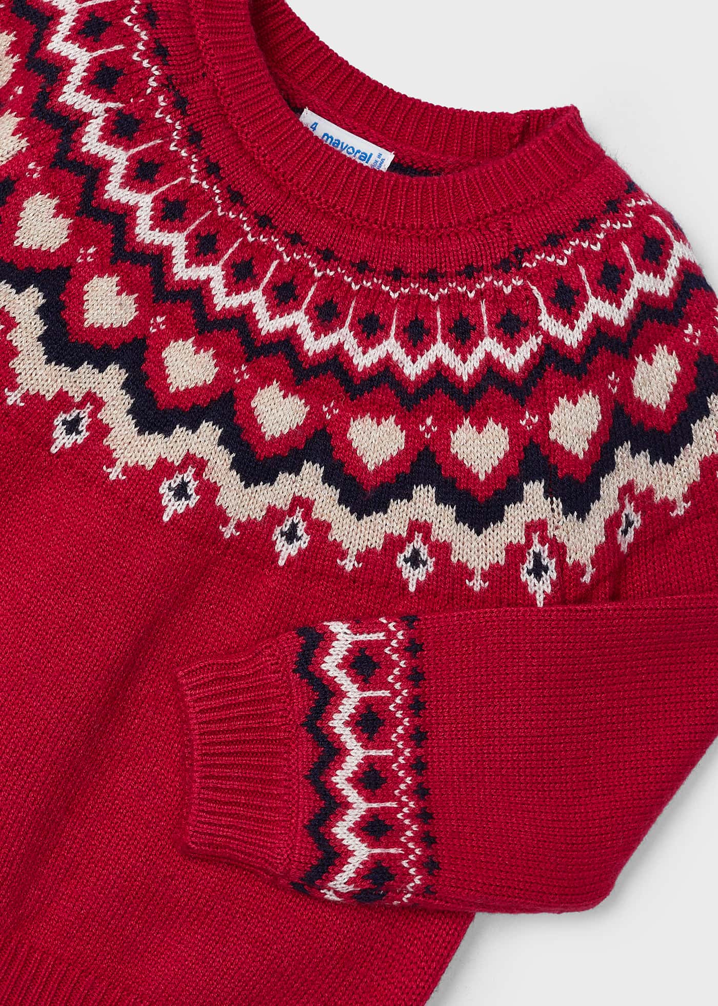 Girl Jacquard Border Jumper