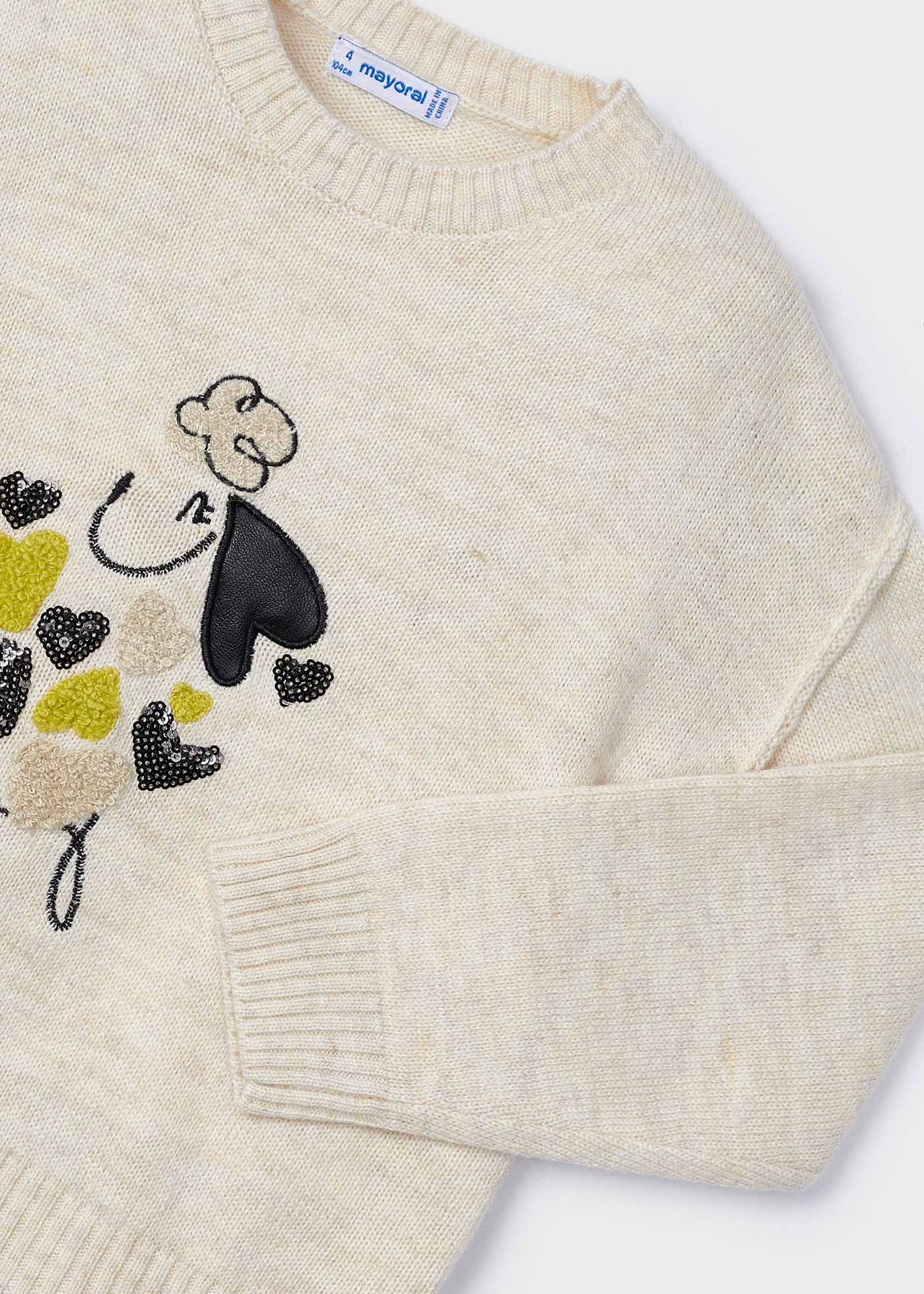 Maglione ricamo cagnolino bambina