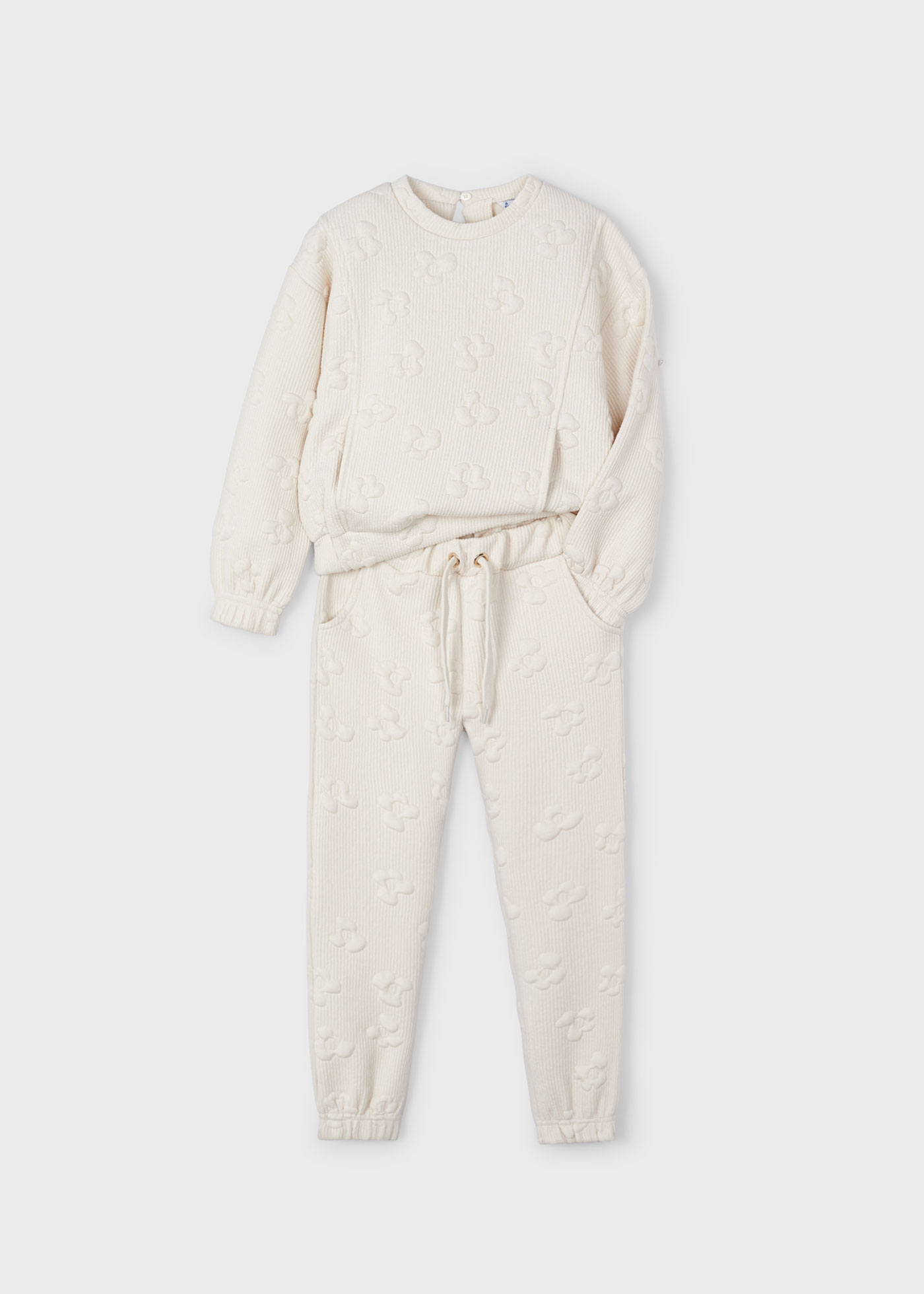Flower quilted tracksuit for girls