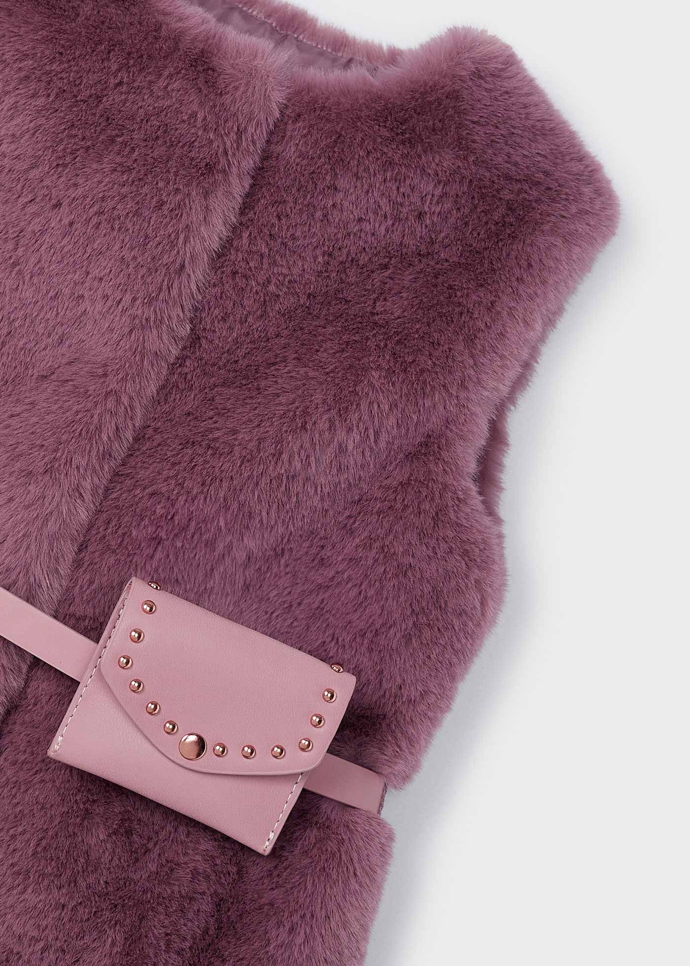 Gilet pellicciotto con cintura bambina