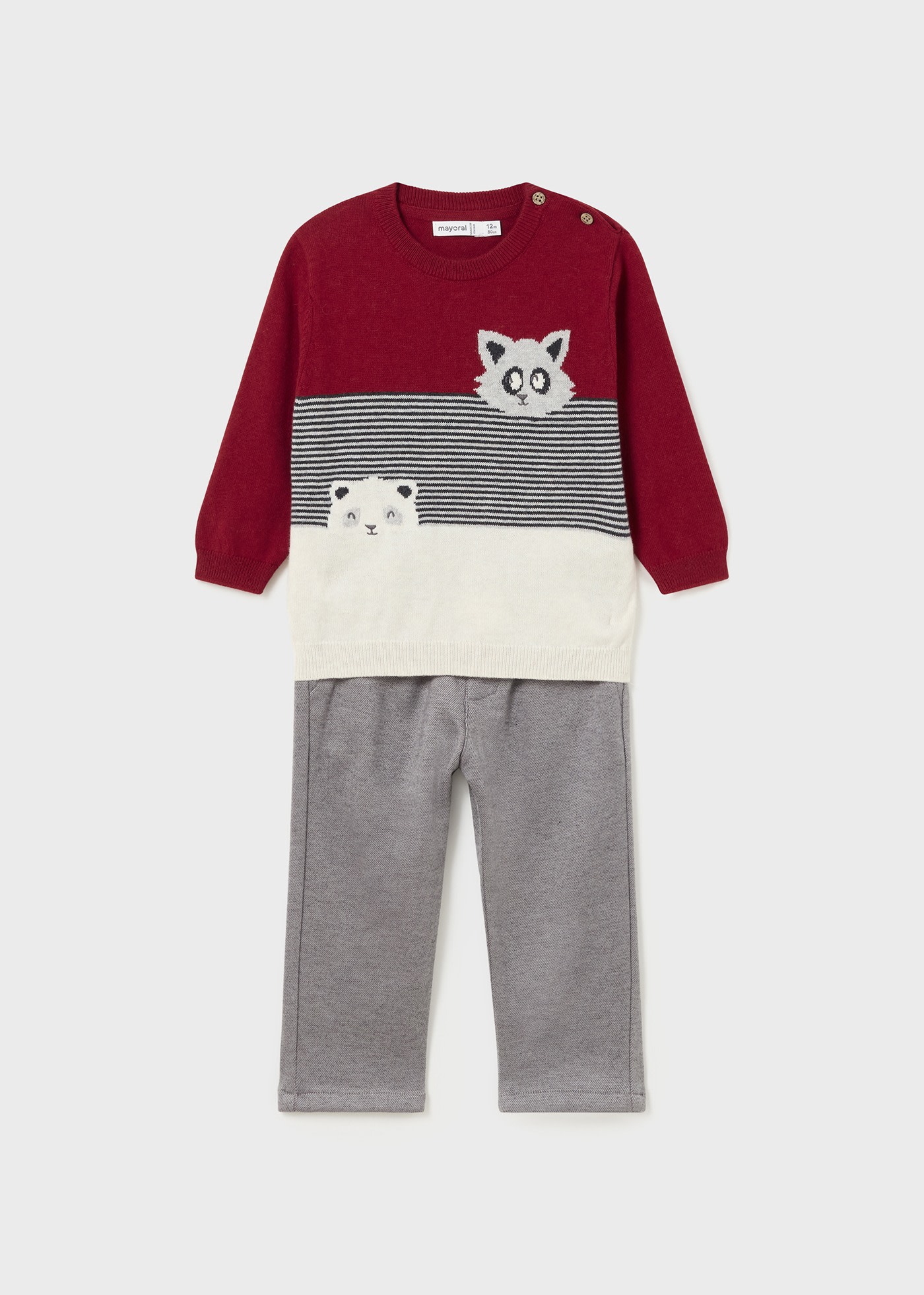 Completo pantalone e maglione neonato