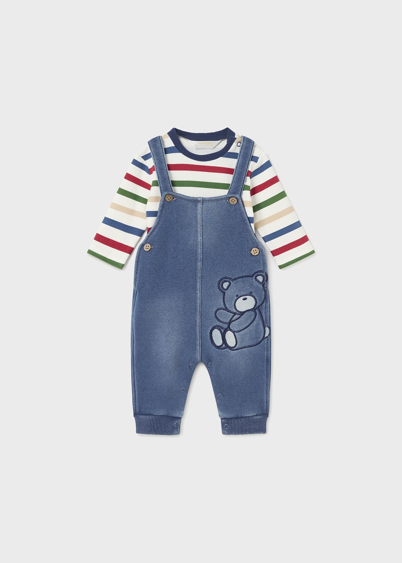 Completo salopette e maglietta neonato