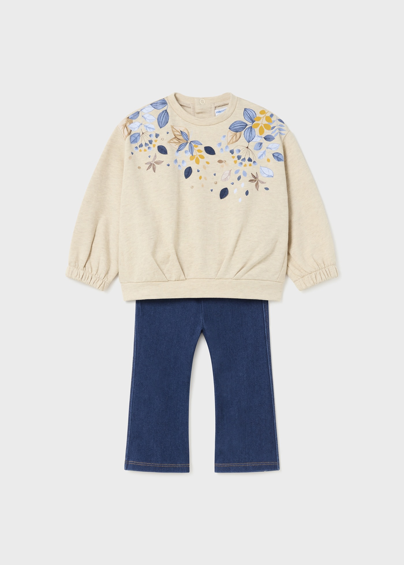 Ensemble leggings en denim et sweat bébé