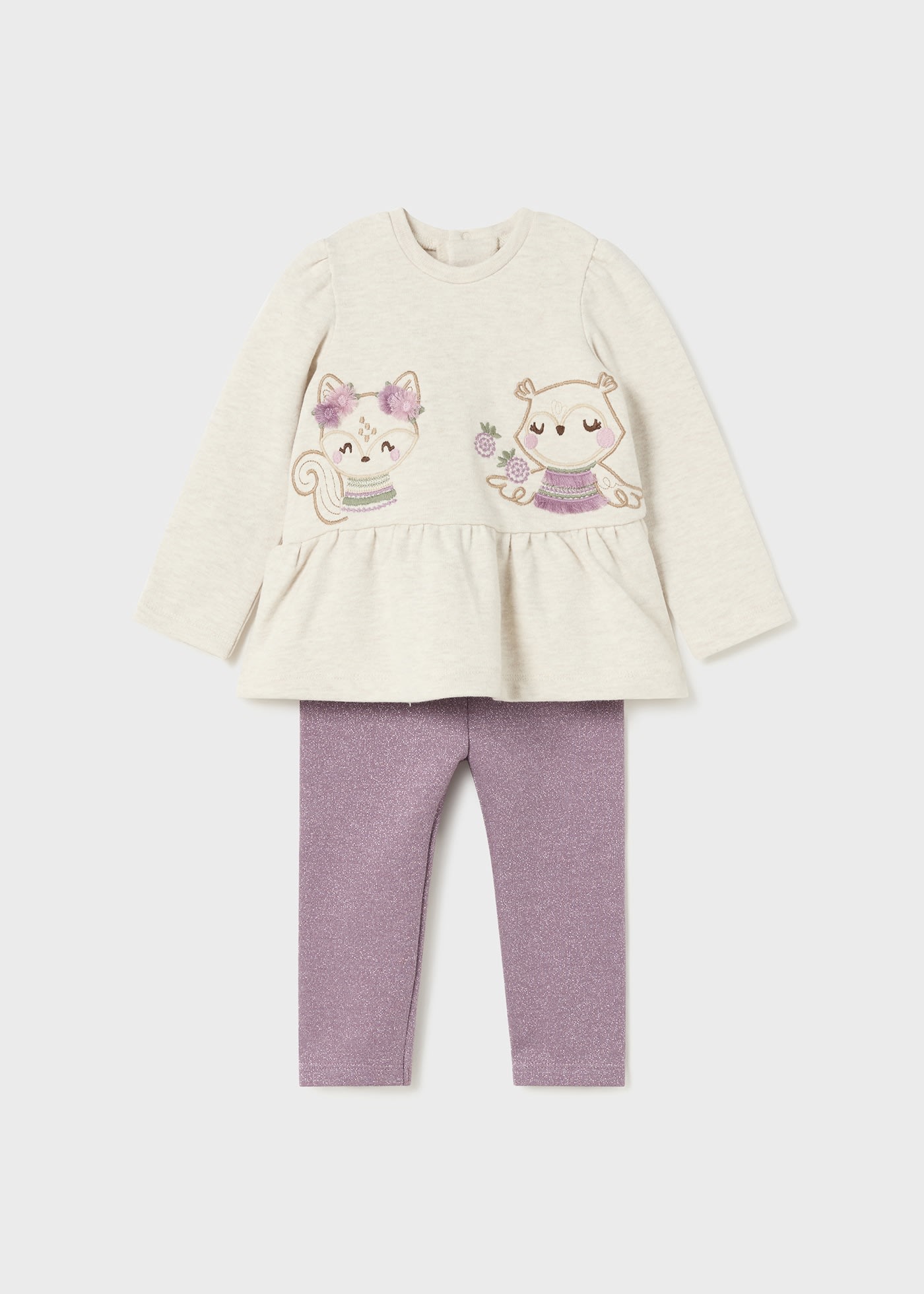 Set colanti sclipici si bluza bebe