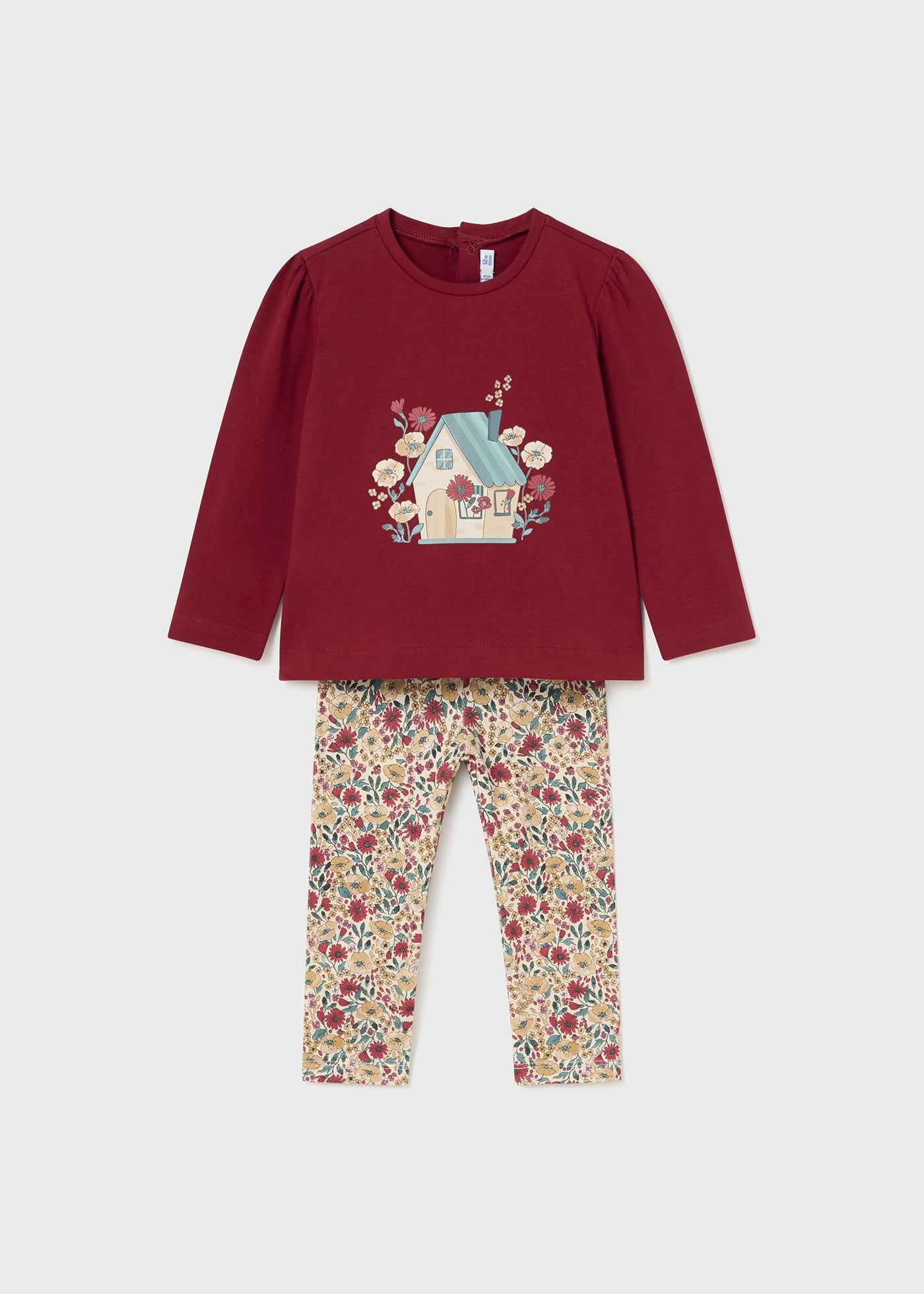 Set colanti cu imprimeu si tricou bebe