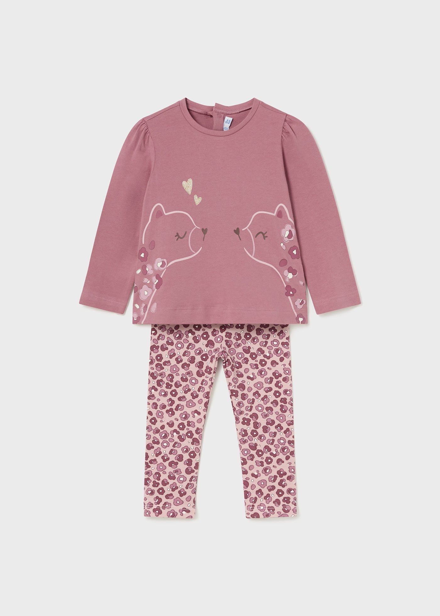 Completo leggings stampato e maglietta neonata