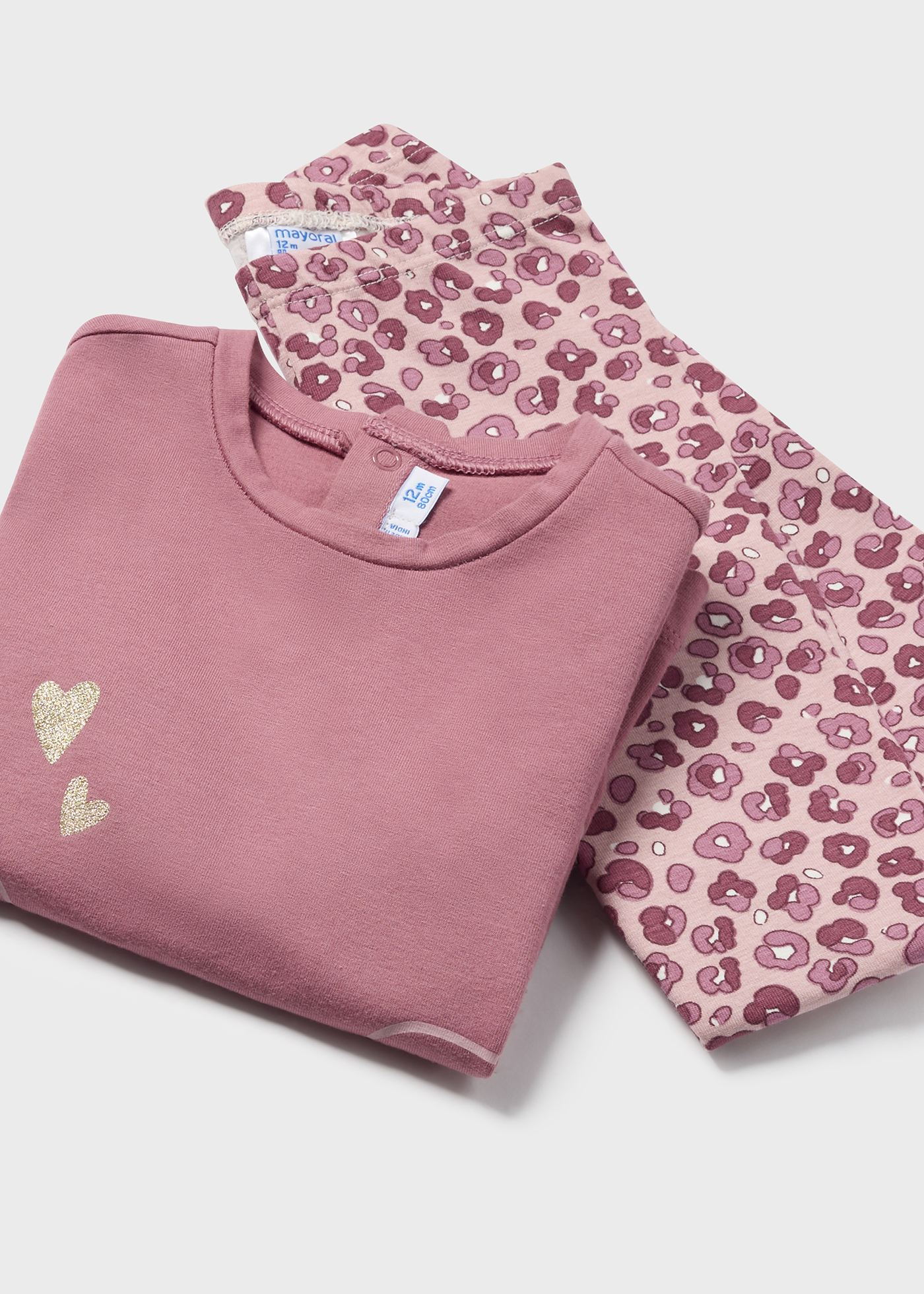 Completo leggings stampato e maglietta neonata