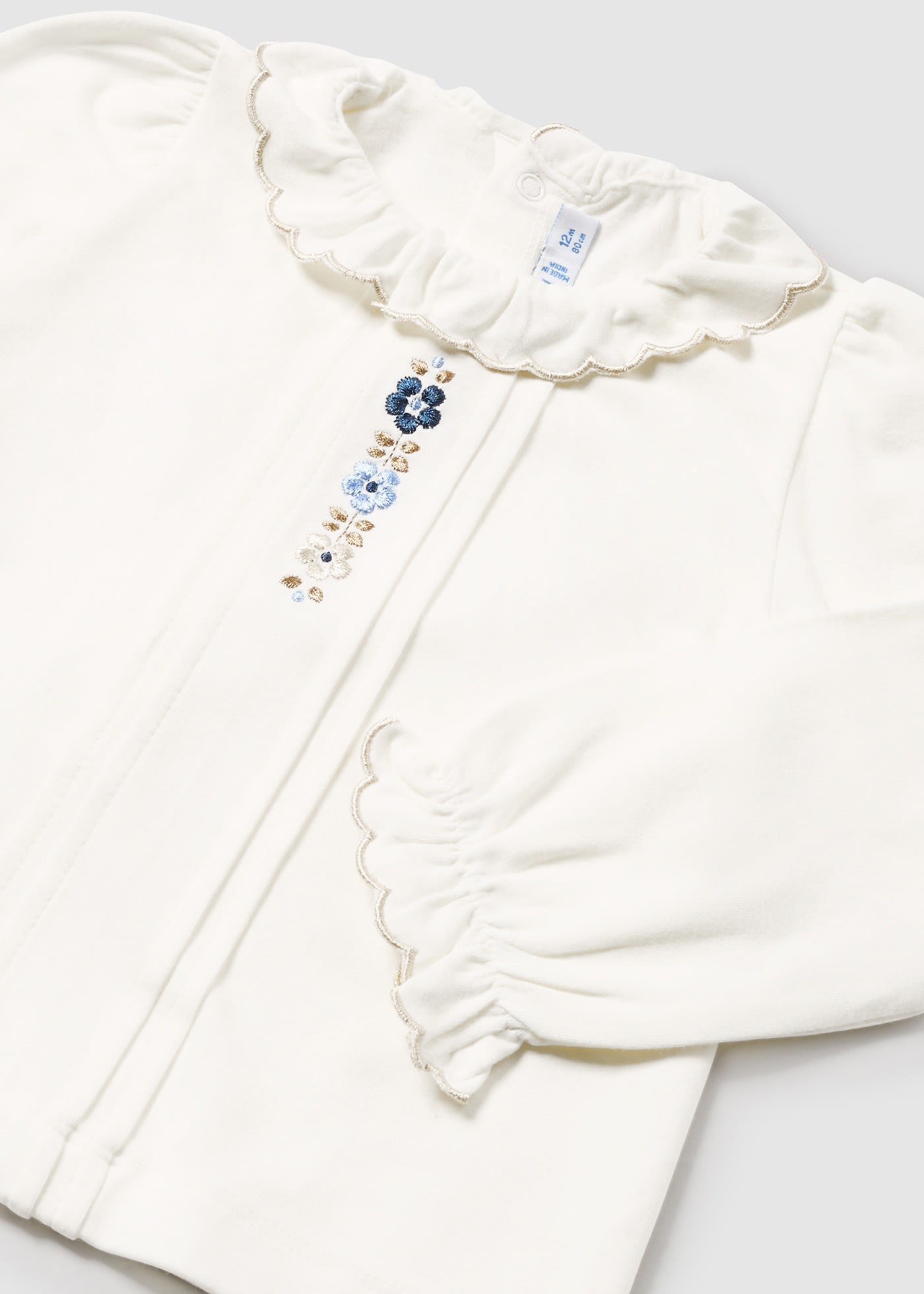 Blusa fiori ricami neonata