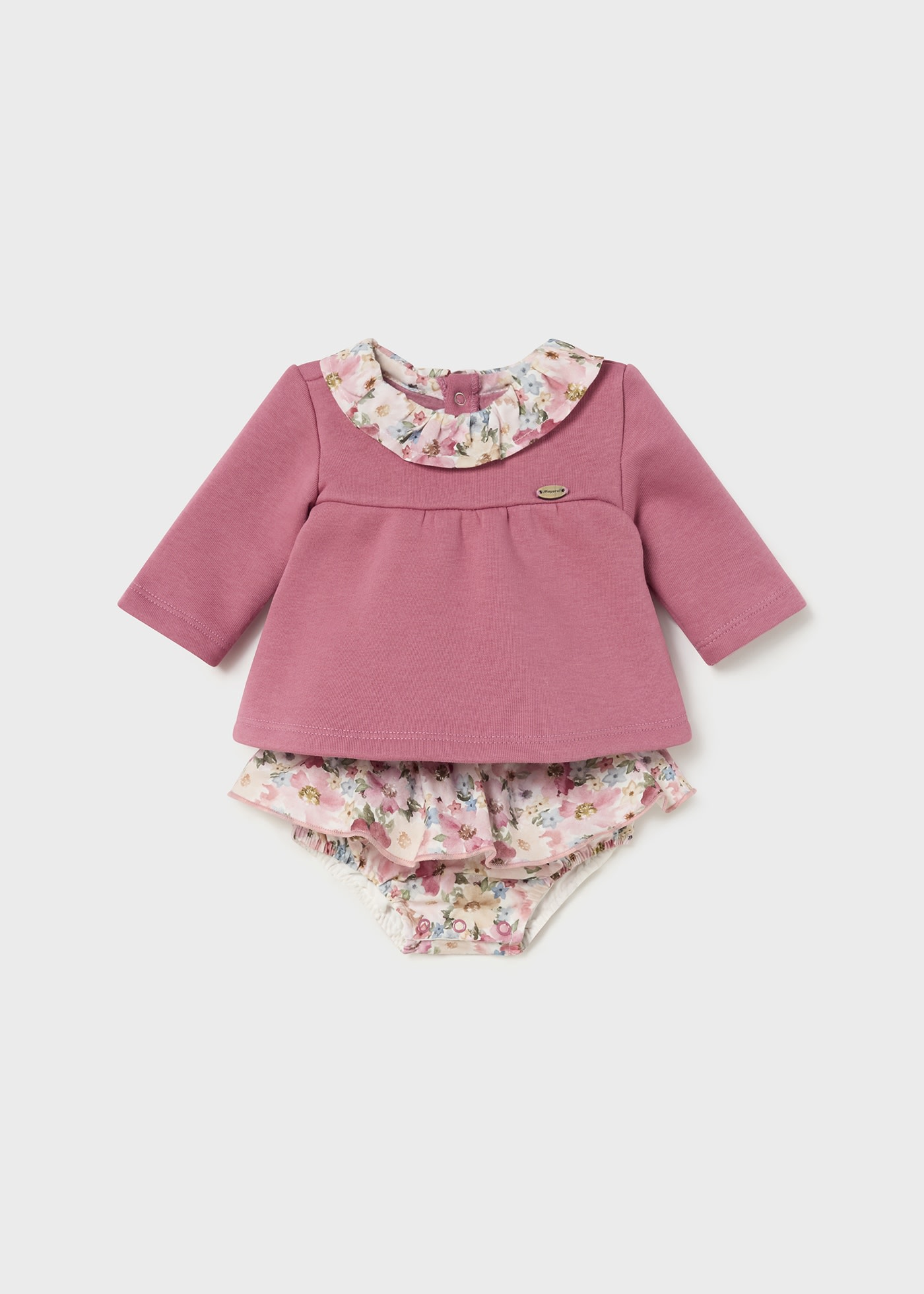 Set fusta si bluza flori nou-nascut